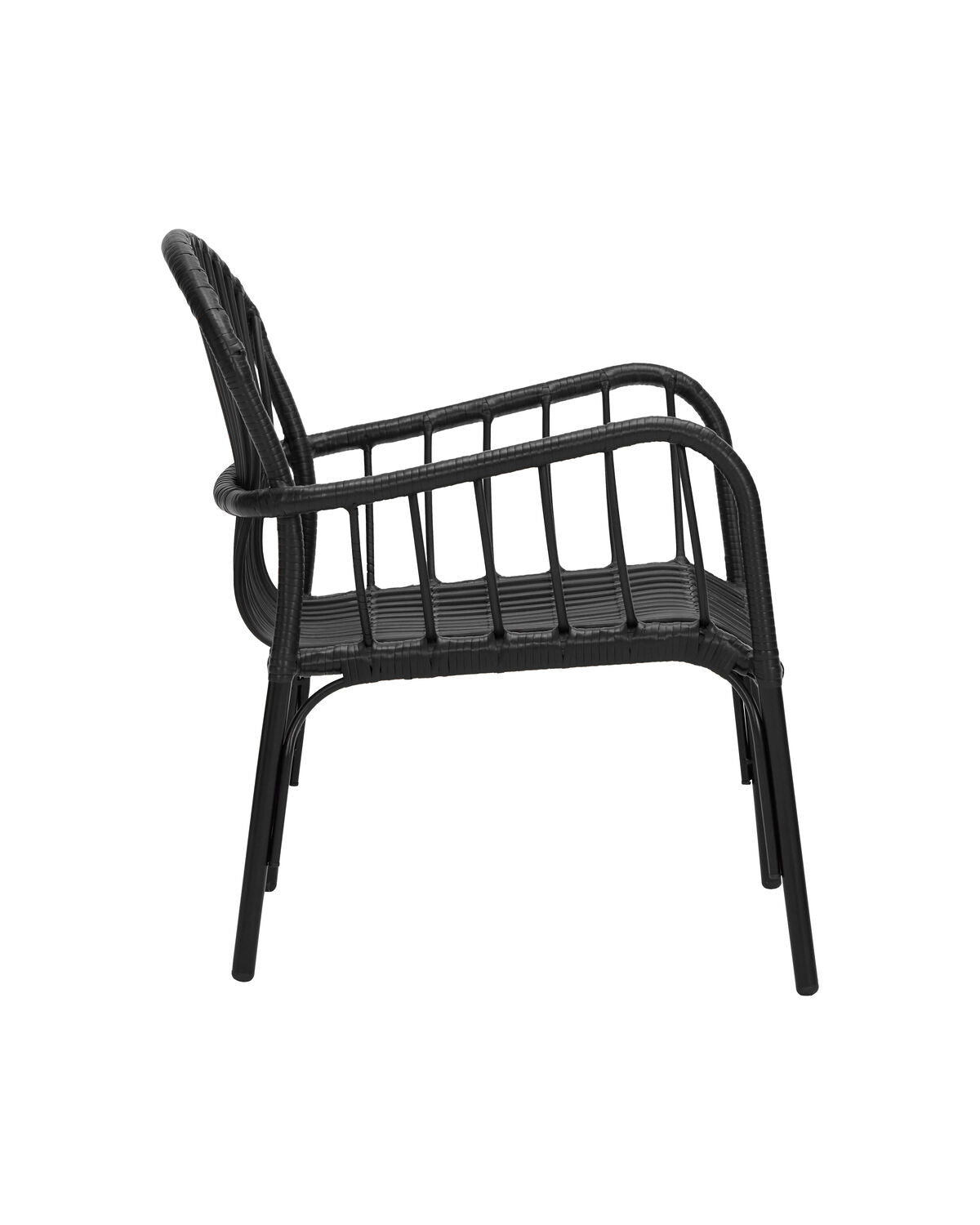 Eleganter schwarzer Loungesessel HDBrea von House Doctor, ideal für den Garten oder die Terrasse, bietet stilvollen Komfort und Entspannung.