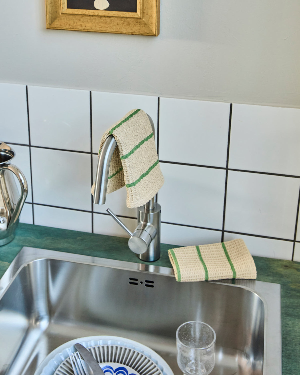 Spültuch, HDRena, Sand, Grün in Sand präsentiert im Onlineshop von KAQTU Design AG. Geschirrtuch ist von House Doctor