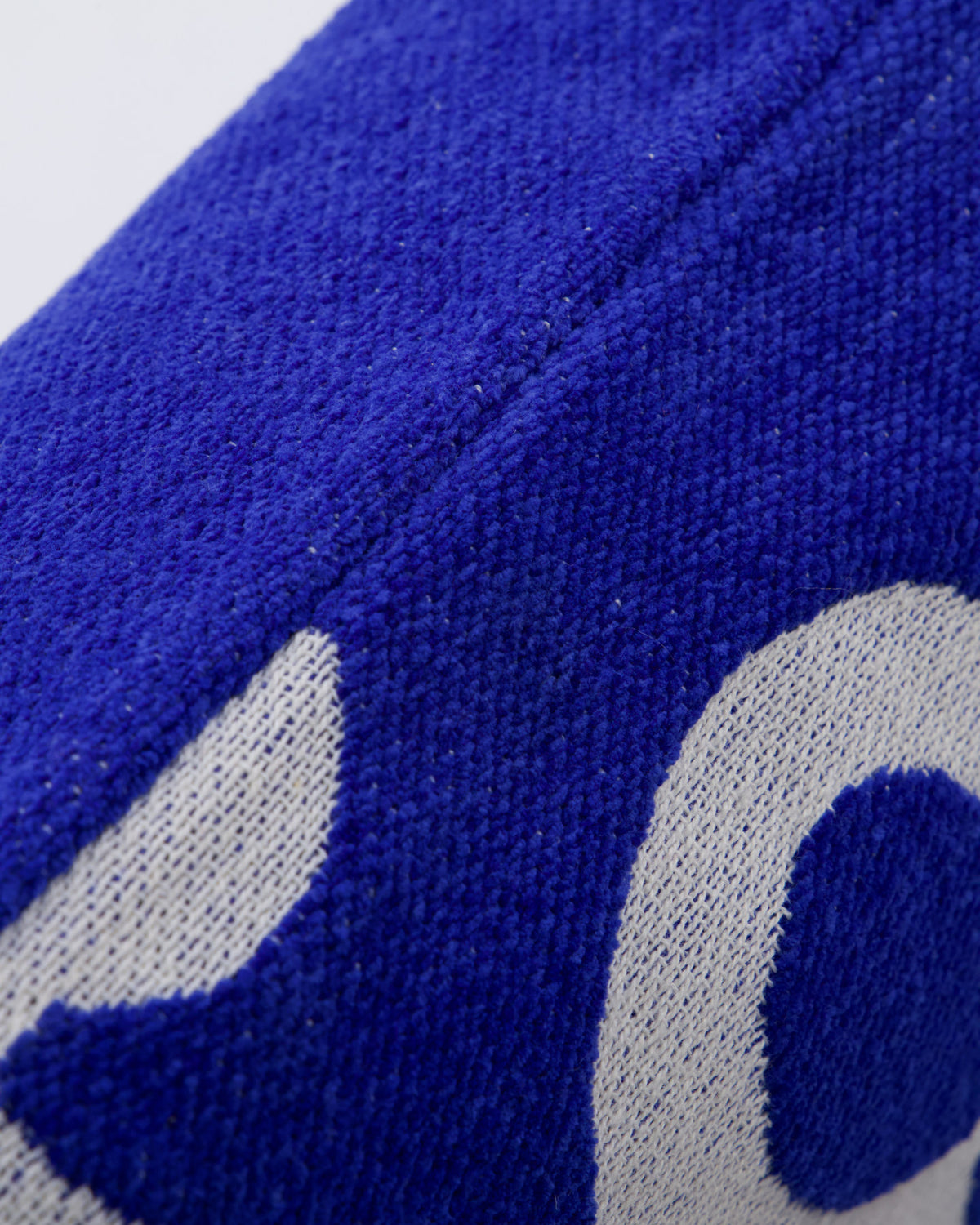 Blauer Kissenbezug HDAmici aus Baumwolle mit off-white Webmuster, rechteckig