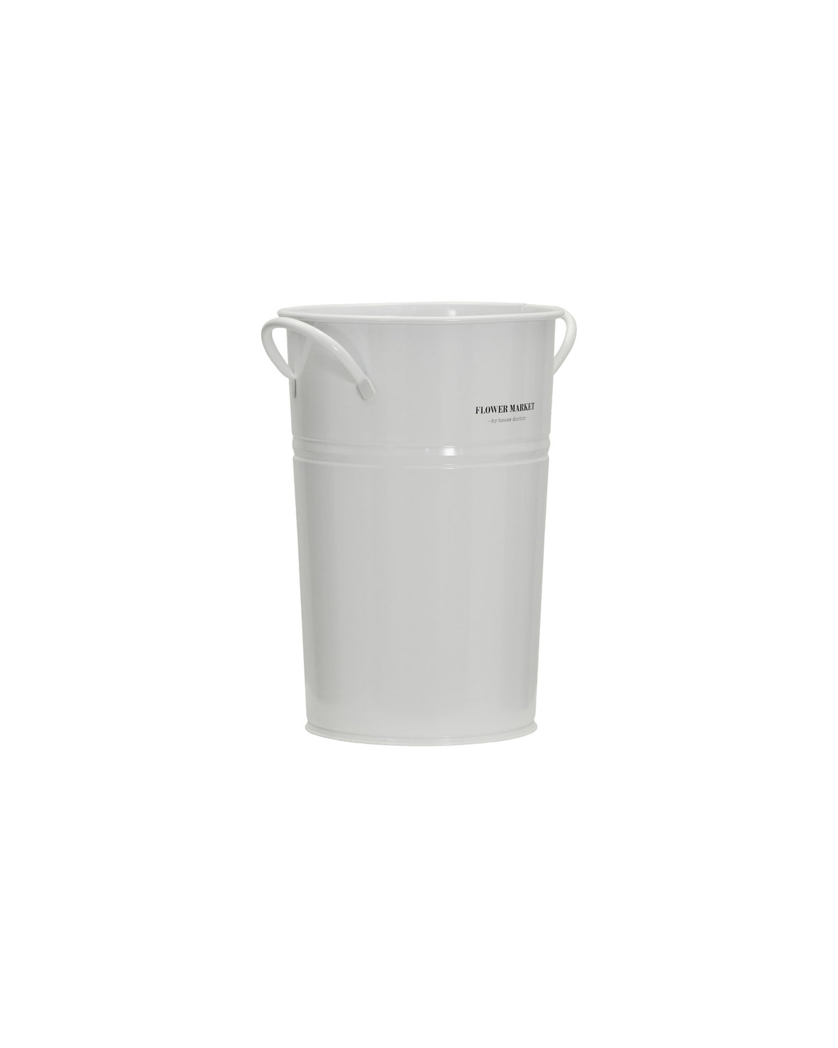 Glänzend weisser Eisen-Blumentopf HDStore von House Doctor in runder Form