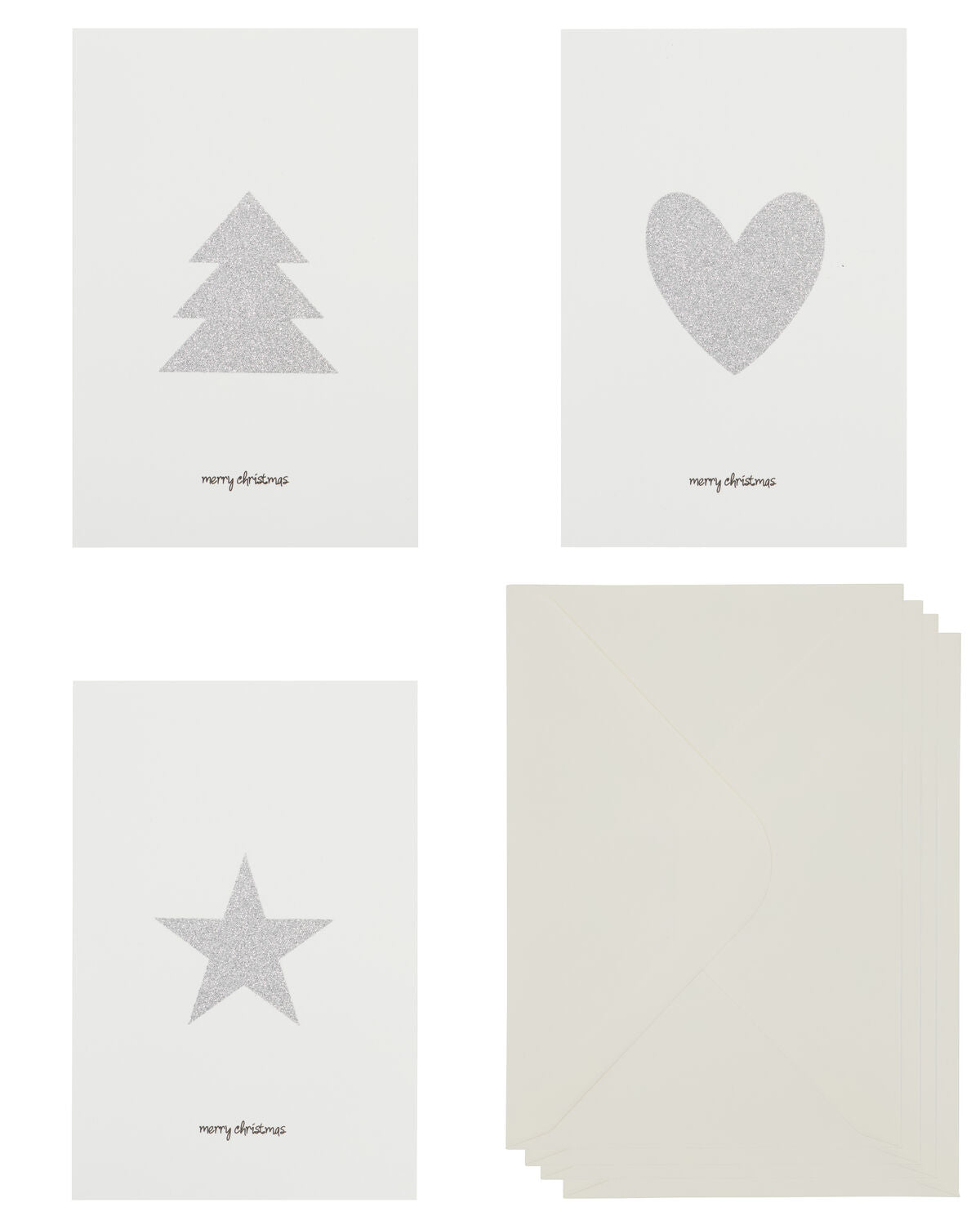 Grußkarten, HDGlitr, Silber m. Glitzer, Weiß in Silver w. glitter präsentiert im Onlineshop von KAQTU Design AG. Geschenkzubehör ist von House Doctor
