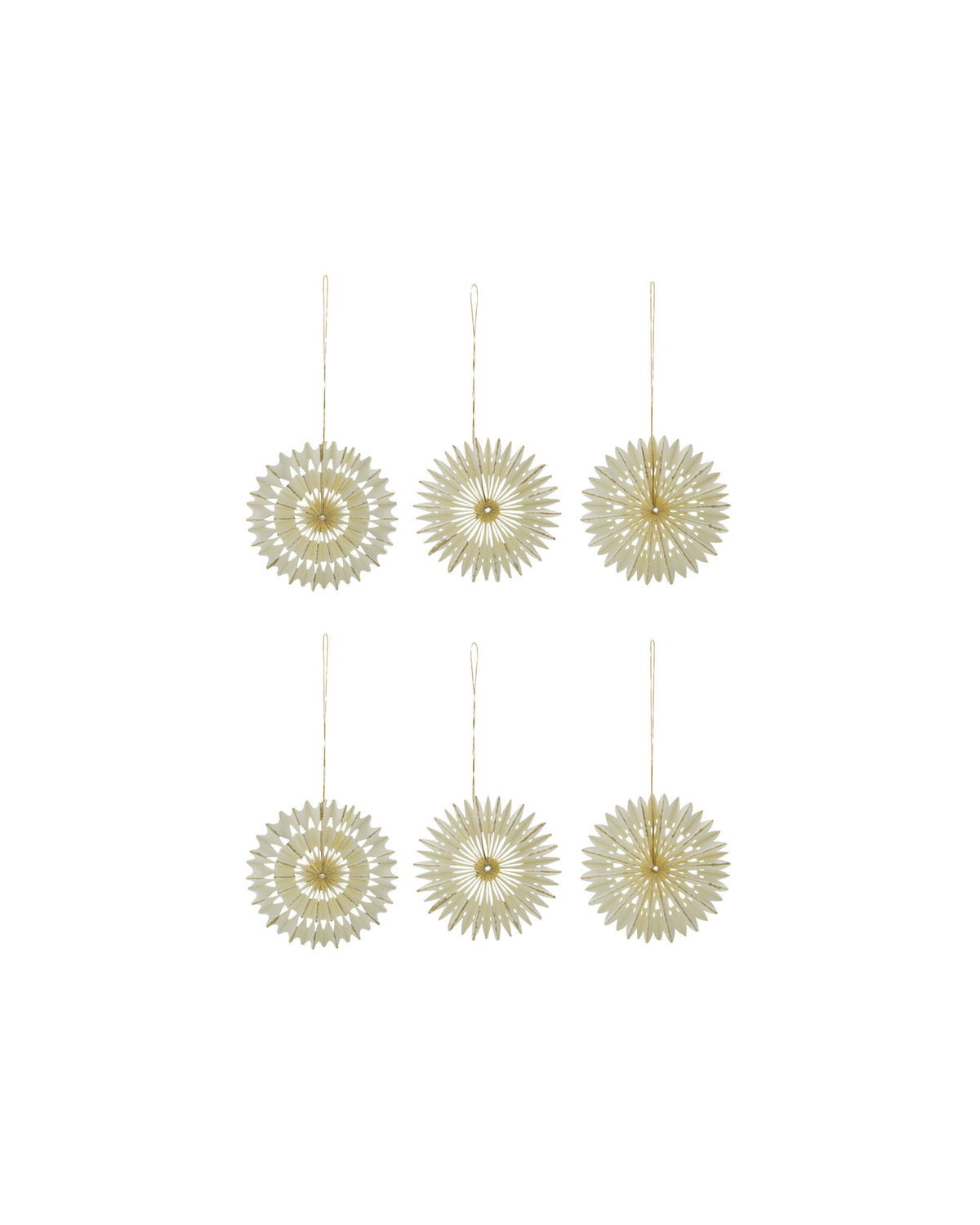 Weihnachtsschmuck HDStelle: gefaltete Papiersterne in Off-White mit Goldglitzer