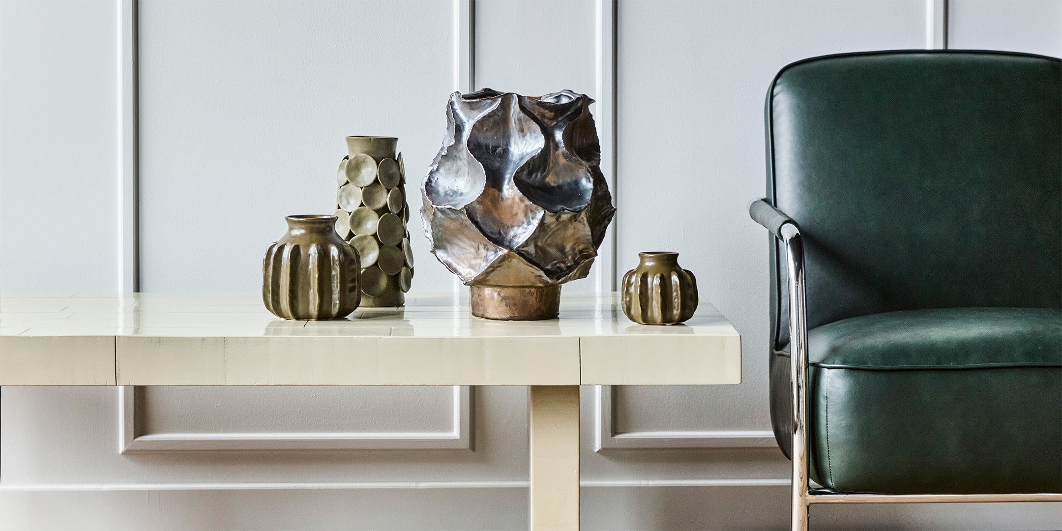 Fauteuil salon, hdcomma, vert foncé