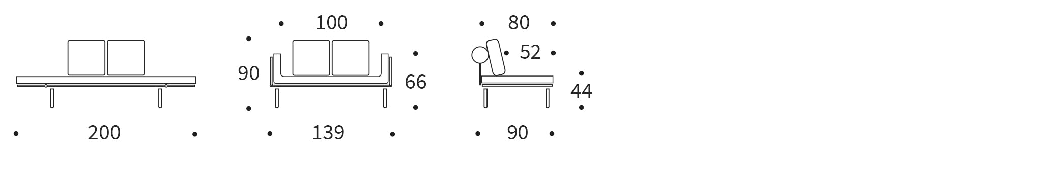 Entdecken Sie das Rollo Stem Klappsofa 80 von Innovation Living – ein stilvolles, multifunktionales Möbelstück, ideal für kleine Räume und Gäste.