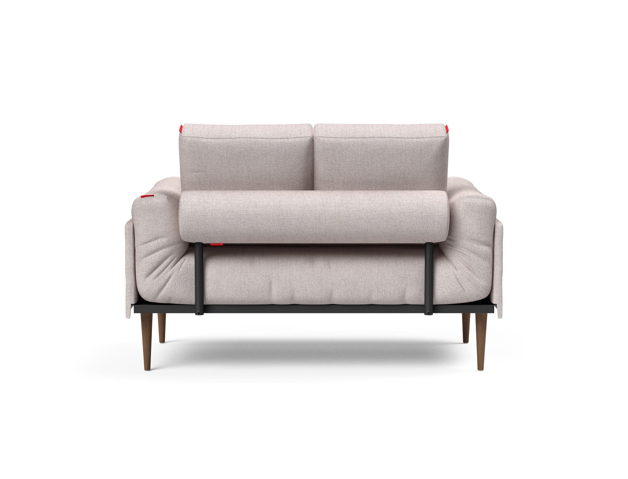 Erleben Sie das Rollo Styletto Klappsofa 80 von Innovation Living – stilvolles Design, funktional und ideal für kleine Räume, mit edlem Cover und Gestellbezug.