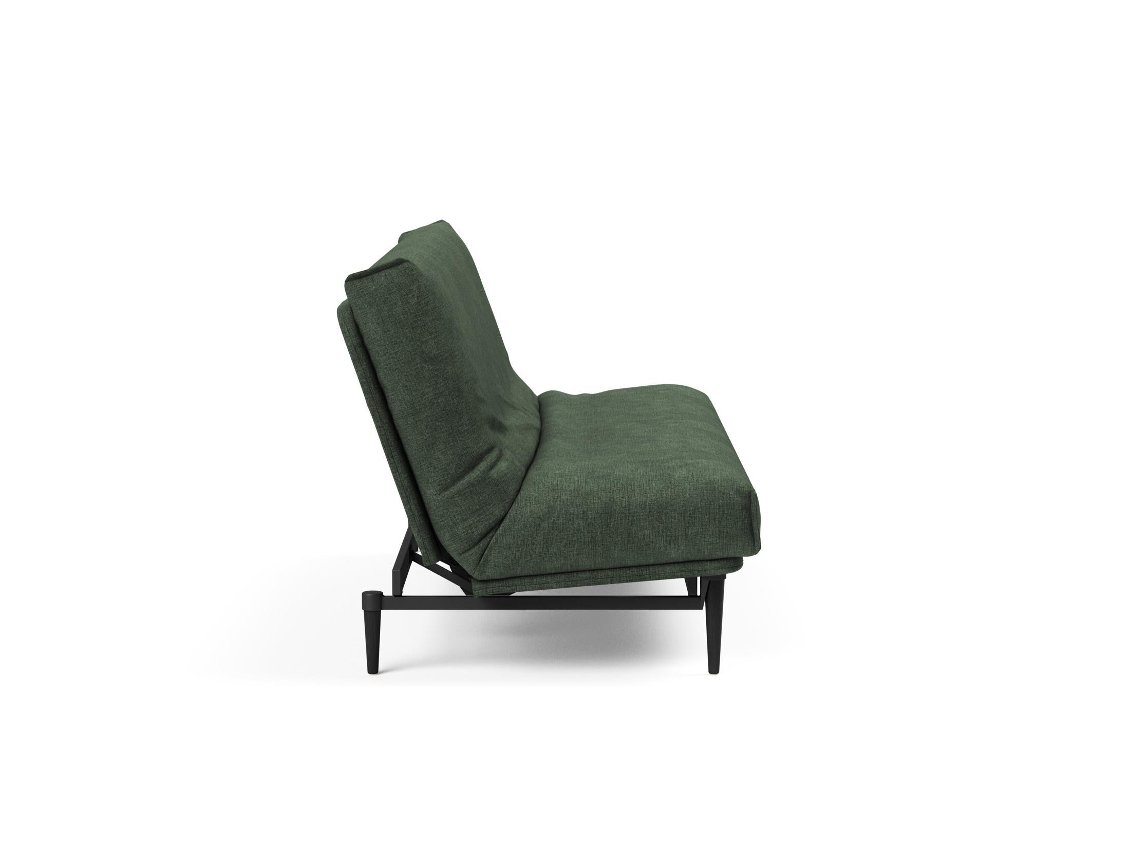 Erleben Sie das Colpus Bettsofa 140 Nordic Cover in elegantem Eiche schwarz. Multifunktional, mit Soft Spring Matratze für höchsten Schlafkomfort.
