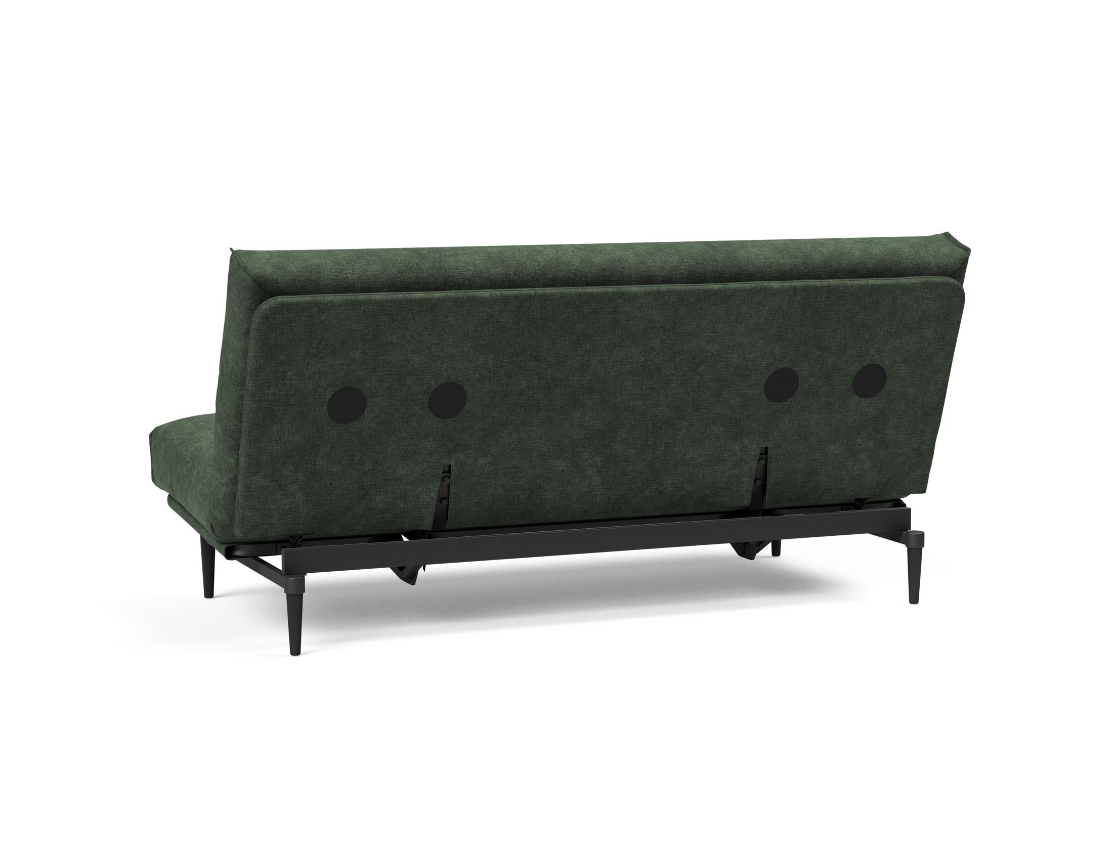 Erleben Sie das Colpus Bettsofa 140 Nordic Cover in elegantem Eiche schwarz. Multifunktional, mit Soft Spring Matratze für höchsten Schlafkomfort.