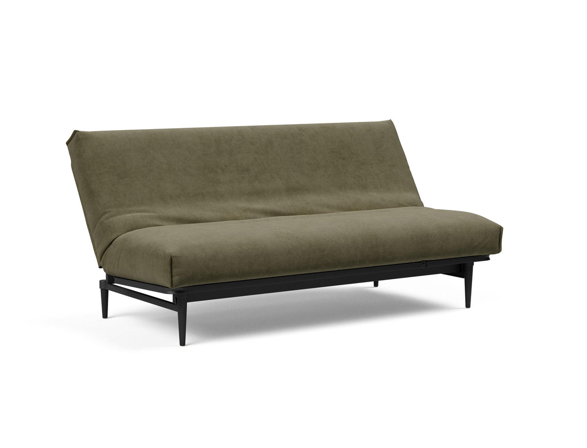 Colpus Bettsofa 140 Nordic Cover Eiche schwarz Soft Spring in 316 Cordufine Pine Green präsentiert im Onlineshop von KAQTU Design AG. Bettsofa ist von Innovation Living