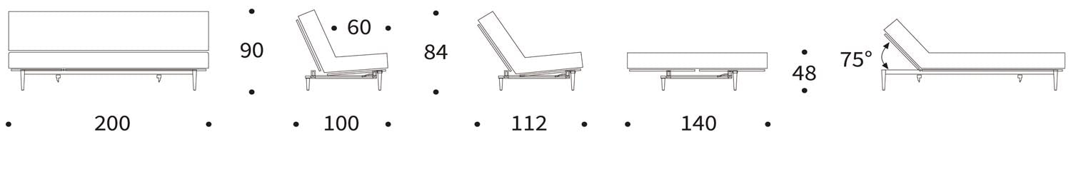 Erleben Sie das Colpus Bettsofa 140 Nordic Cover von Innovation Living – modernes Design, vielseitig einsetzbar und perfekt für kleine Räume.