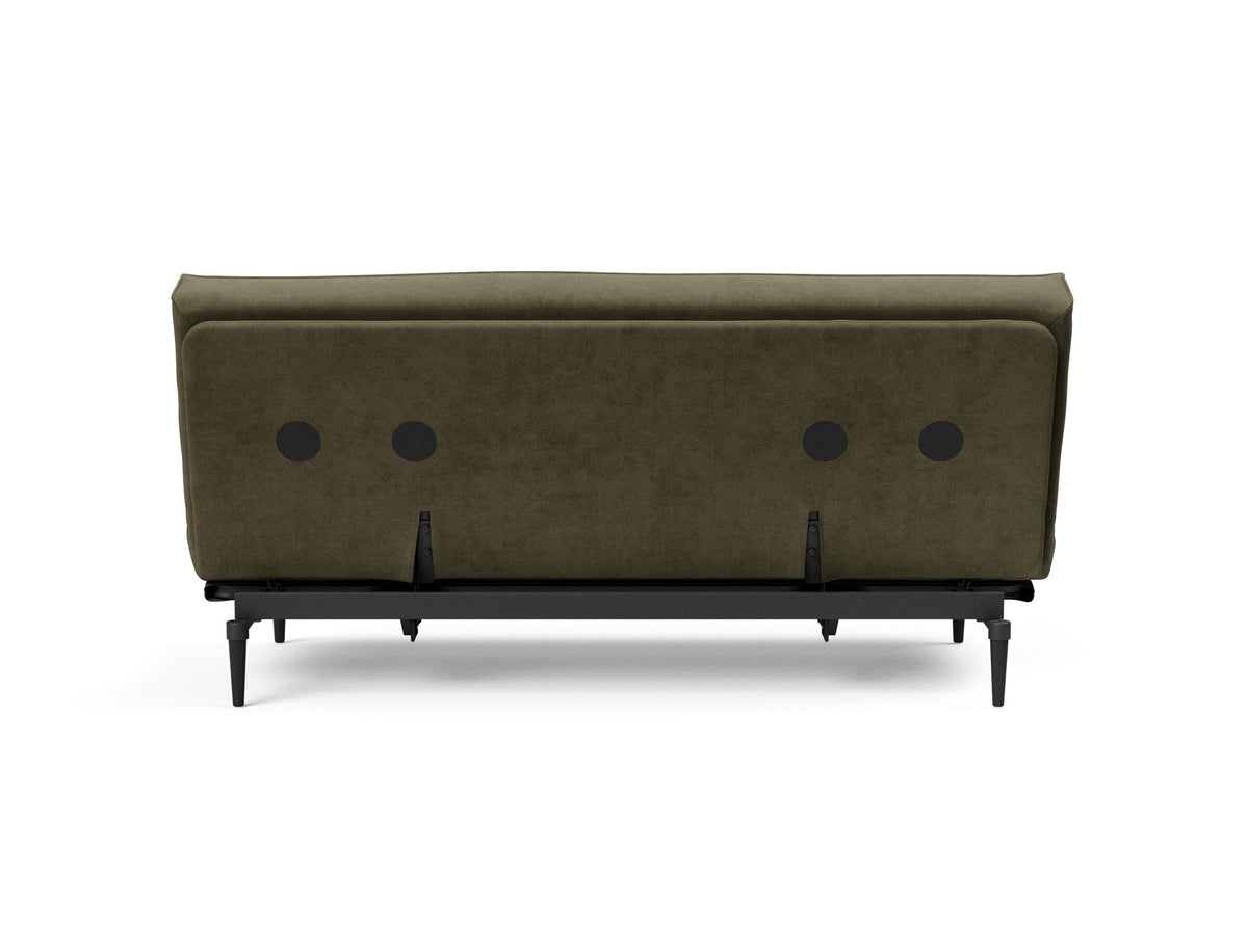 Colpus Bettsofa 140 Sharp Plus Cover Eiche schwarz mit Gestellbezug Soft Spring in 316 Cordufine Pine Green präsentiert im Onlineshop von KAQTU Design AG. Bettsofa ist von Innovation Living
