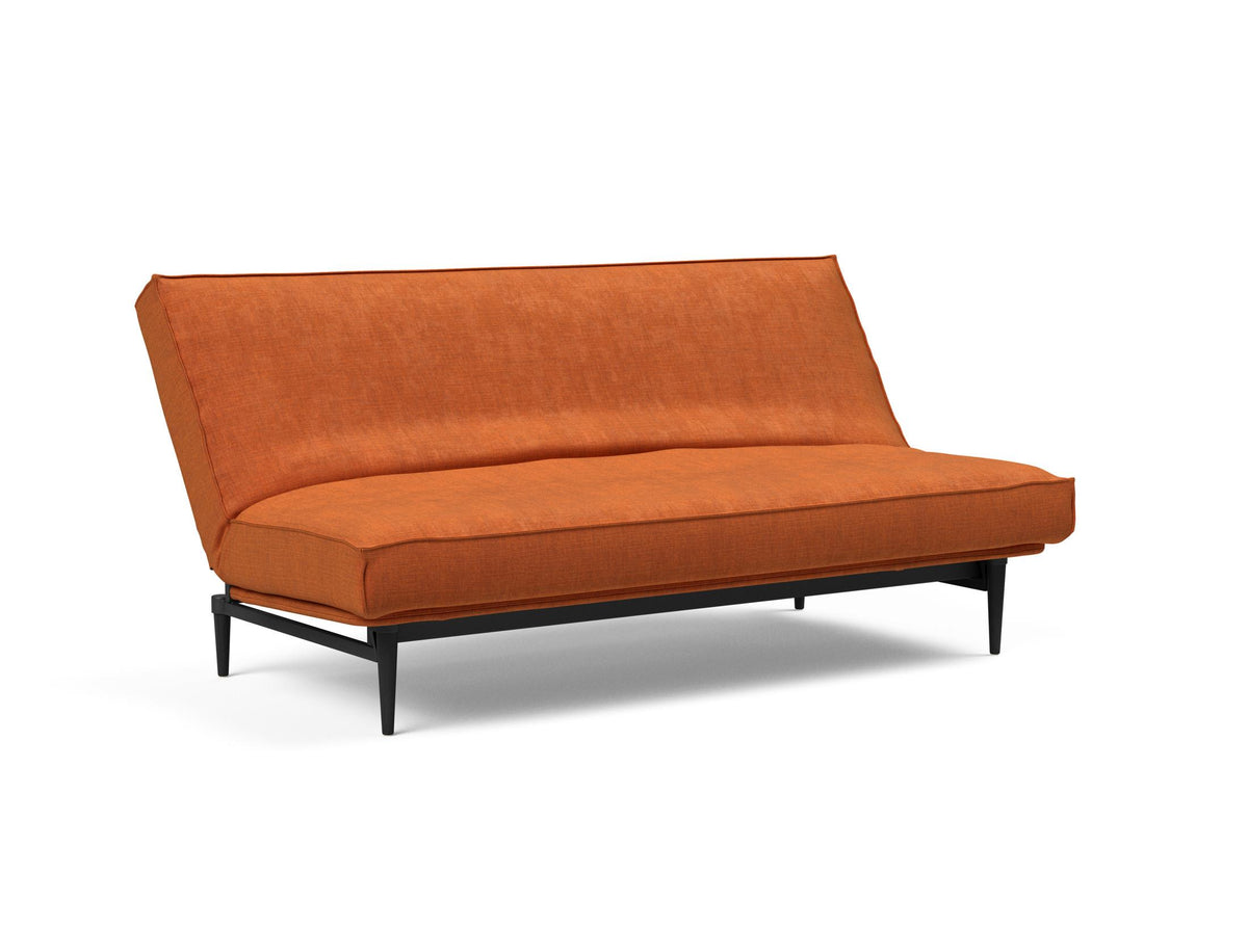 Colpus Bettsofa 140 Sharp Plus Cover Eiche schwarz mit Gestellbezug Soft Spring in 412 Esina Rust Orange präsentiert im Onlineshop von KAQTU Design AG. Bettsofa ist von Innovation Living