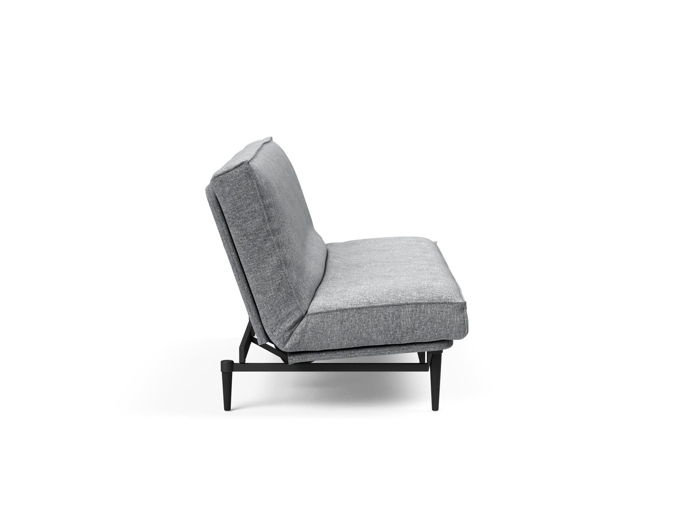 Colpus Bettsofa 140 Sharp Plus Cover Eiche schwarz mit Gestellbezug Soft Spring in 565 Twist Granite präsentiert im Onlineshop von KAQTU Design AG. Bettsofa ist von Innovation Living