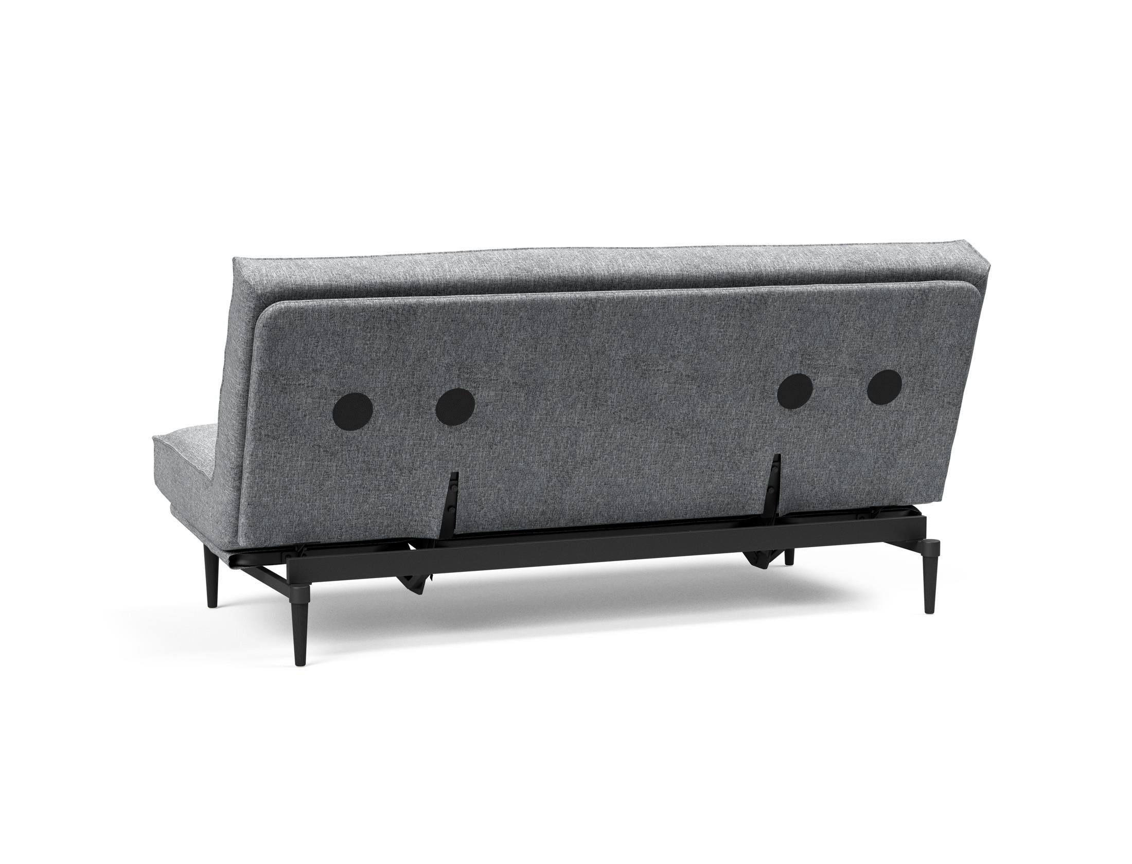 Colpus Bettsofa 140 Sharp Plus Cover Eiche schwarz mit Gestellbezug Soft Spring in 565 Twist Granite präsentiert im Onlineshop von KAQTU Design AG. Bettsofa ist von Innovation Living