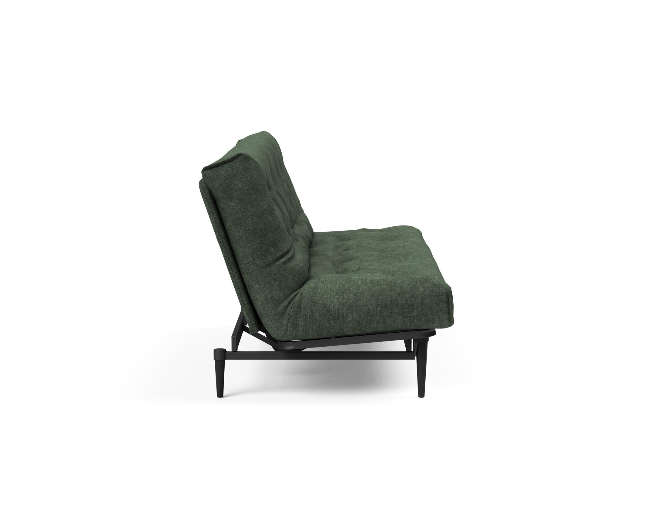 Erleben Sie das Colpus Bettsofa 140 in Nordic Eiche schwarz von Innovation Living – stilvolles Design trifft auf vielseitige Funktionalität und höchsten Schlafkomfort.