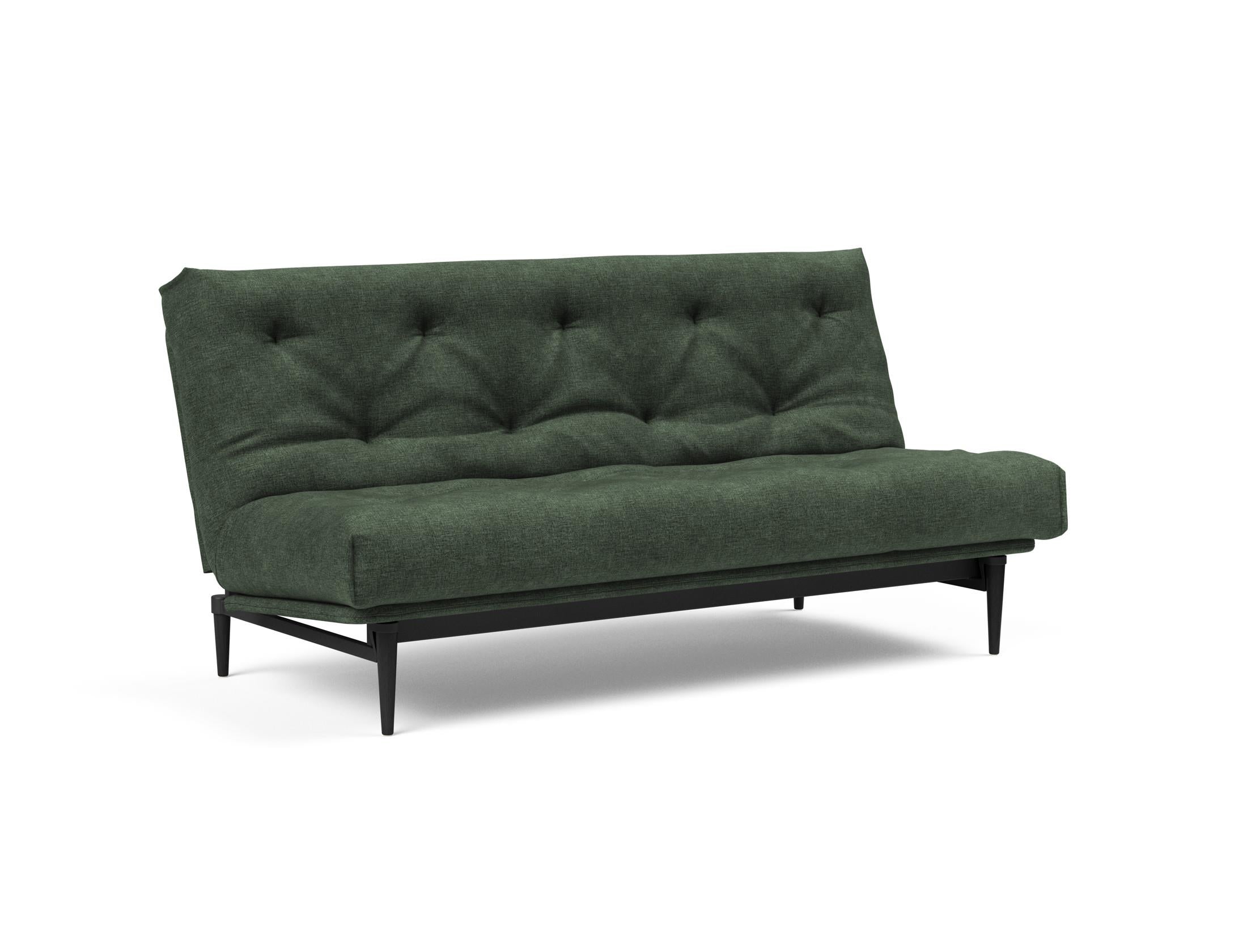 Erleben Sie das Colpus Bettsofa 140 in elegantem Nordic Eiche schwarz. Der Soft Spring Bezug vereint modernen Stil mit optimalem Sitzkomfort.