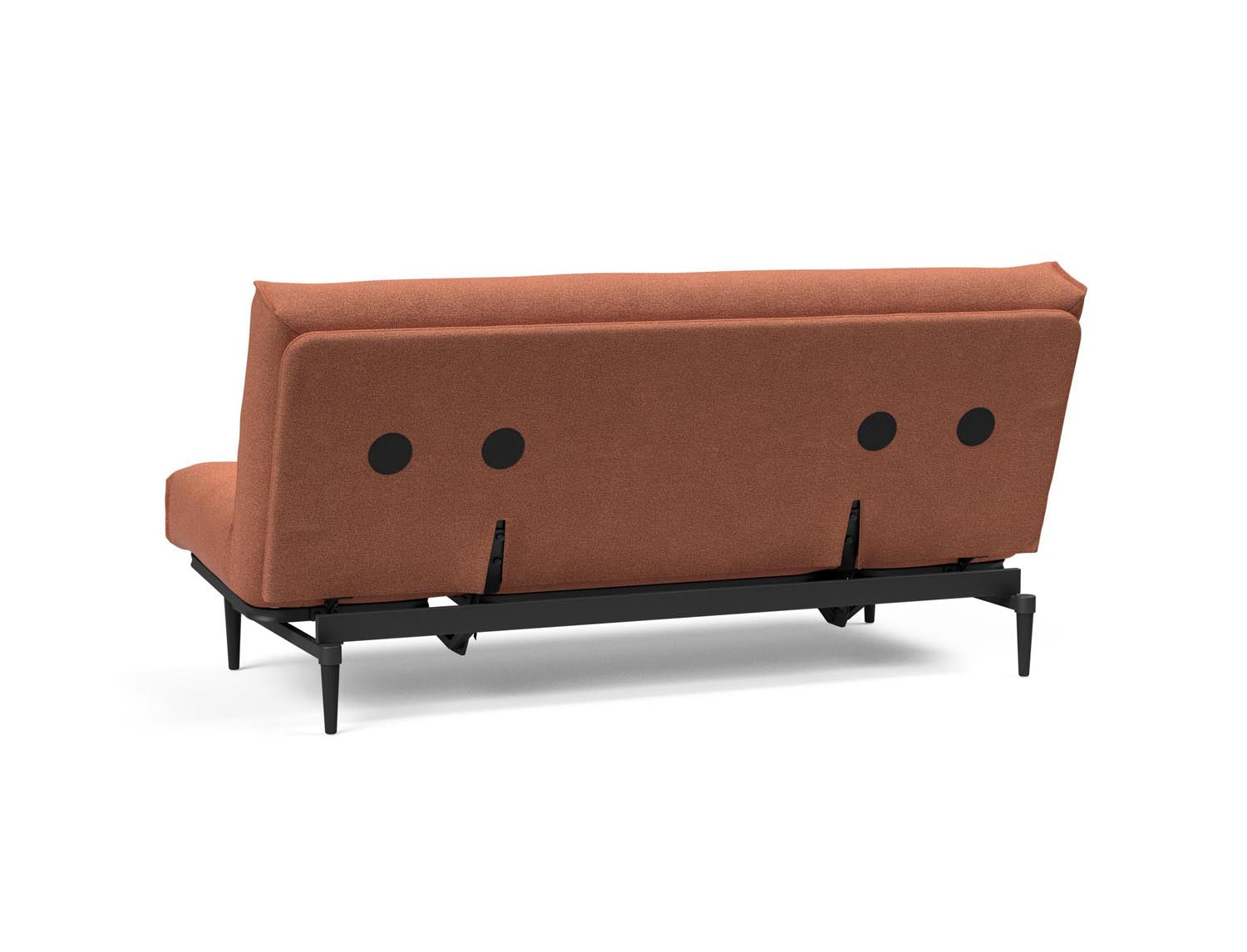 Erleben Sie das stilvolle Colpus Bettsofa 140 in Nordic Eiche schwarz von Innovation Living – ideal für gemütliche Nächte und elegantes Wohnen.