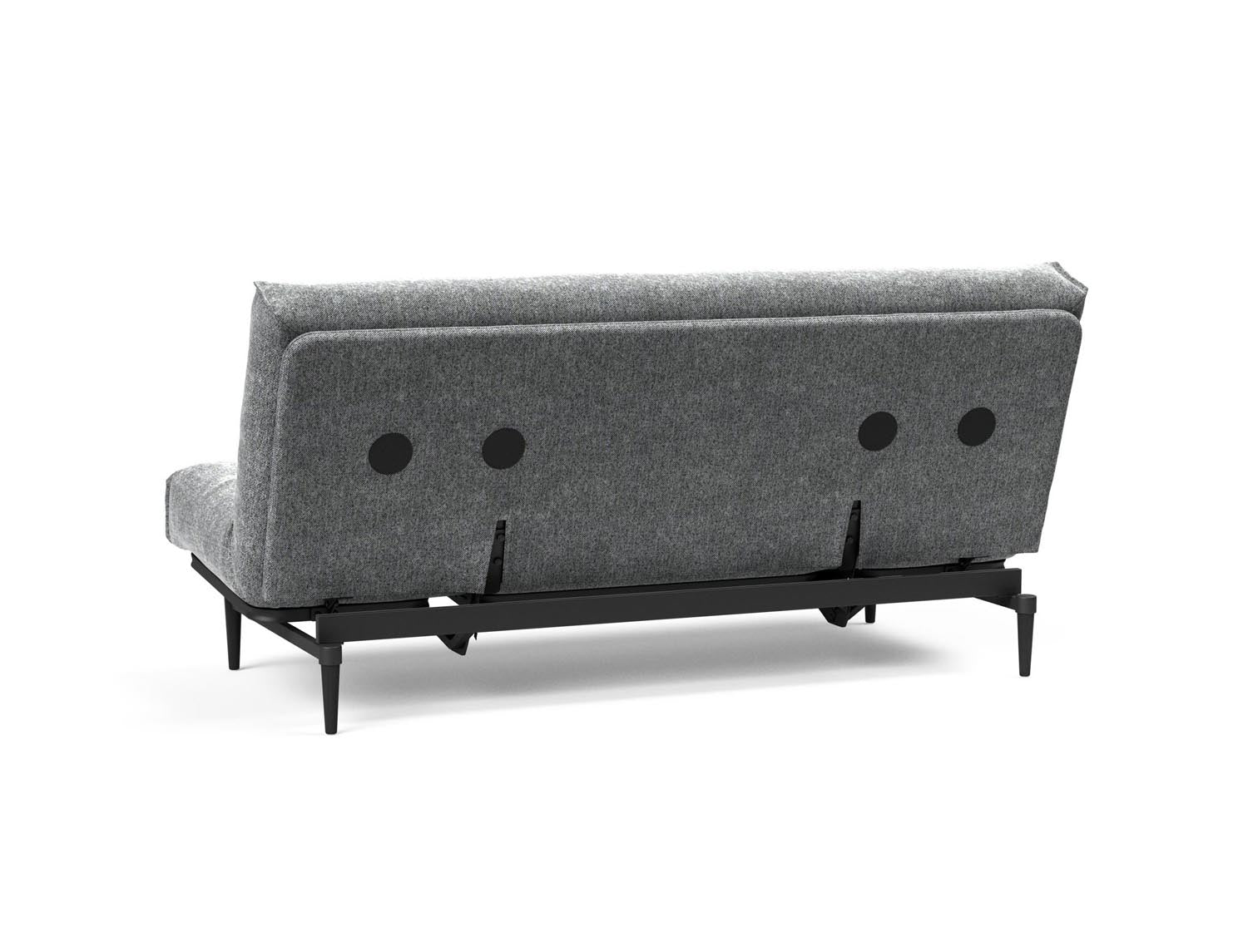 Erleben Sie das stilvolle Colpus Bettsofa 140 in Nordic Eiche schwarz von Innovation Living – ideal für gemütliche Nächte und elegantes Wohnen.
