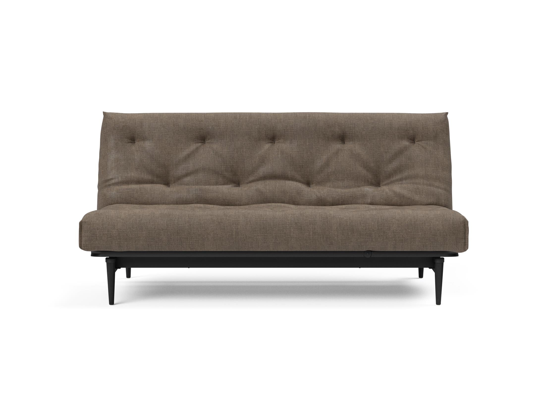 Erleben Sie das stilvolle Colpus Bettsofa 140 in Nordic Eiche schwarz von Innovation Living – ideal für gemütliche Nächte und elegantes Wohnen.