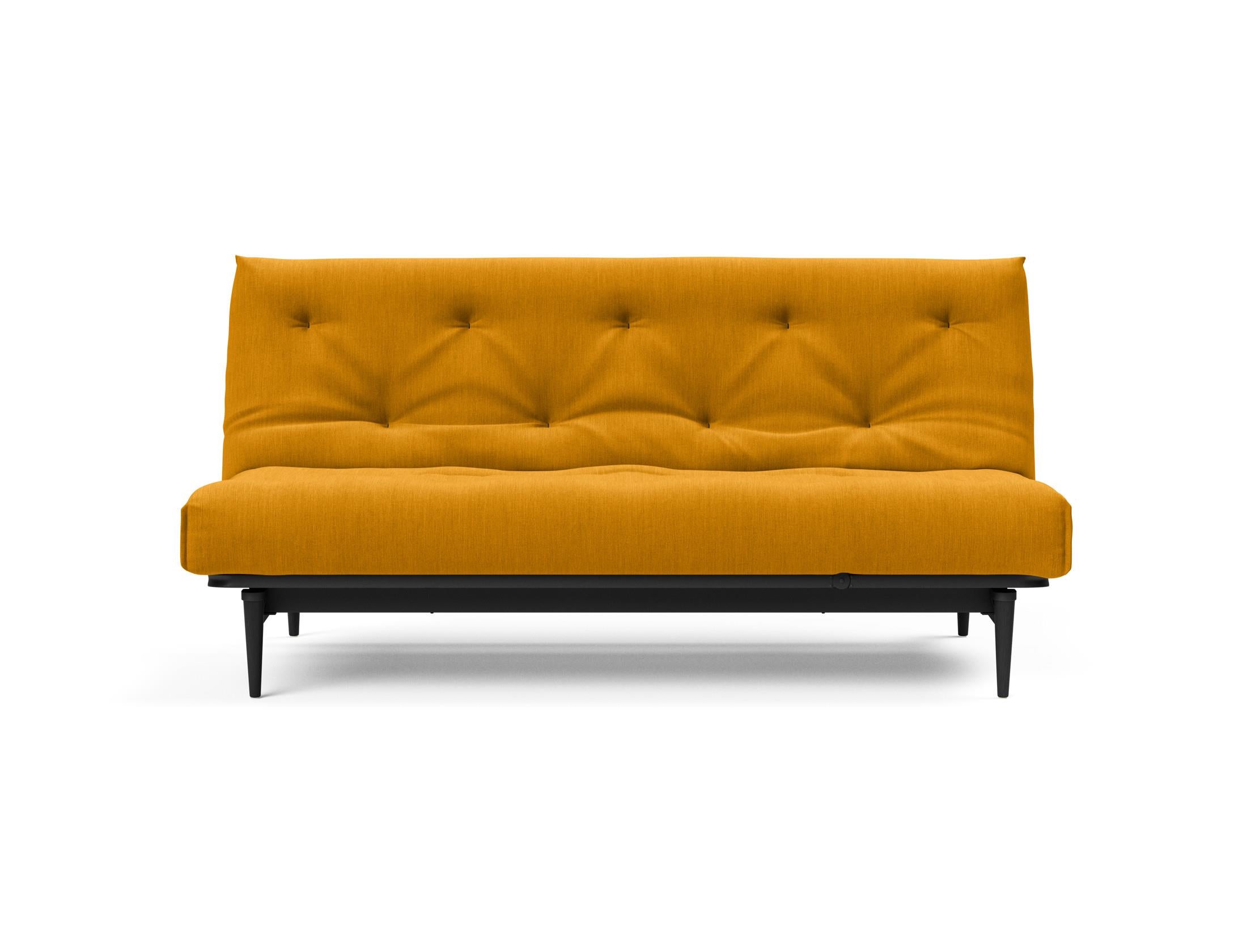 Erleben Sie das stilvolle Colpus Bettsofa 140 in Nordic Eiche schwarz von Innovation Living – ideal für gemütliche Nächte und elegantes Wohnen.