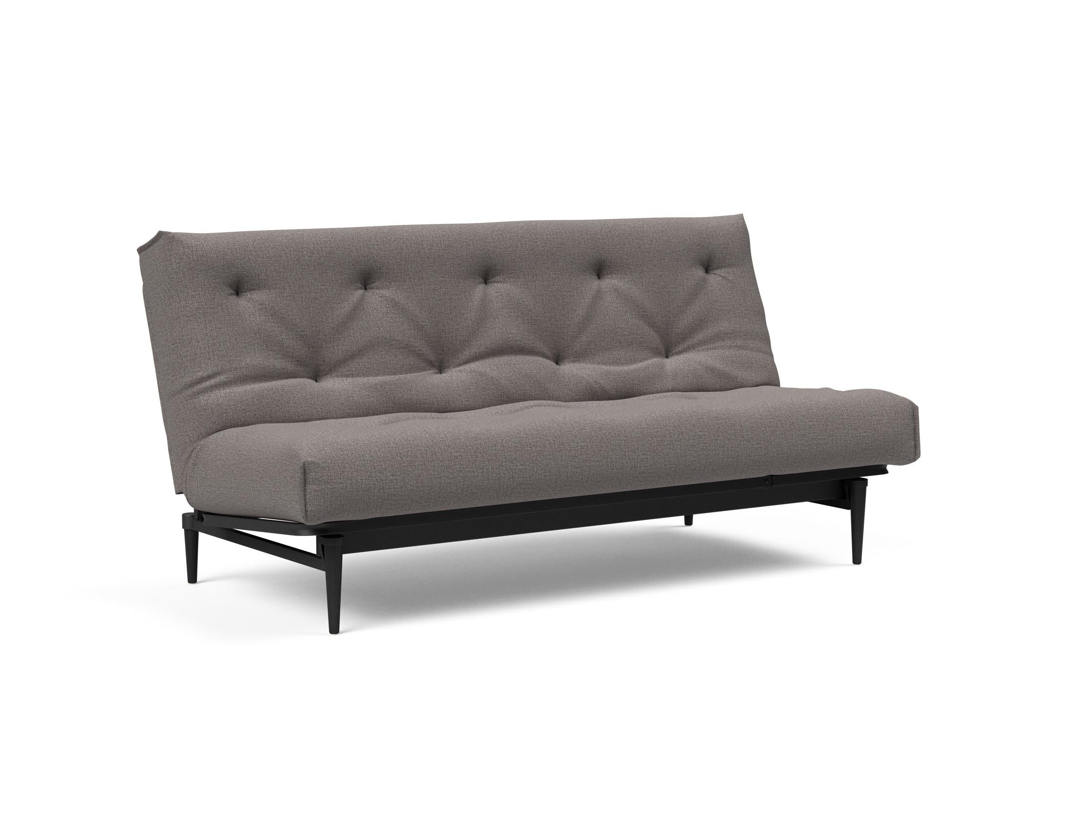 Erleben Sie das stilvolle Colpus Bettsofa 140 in Nordic Eiche schwarz von Innovation Living – ideal für gemütliche Nächte und elegantes Wohnen.