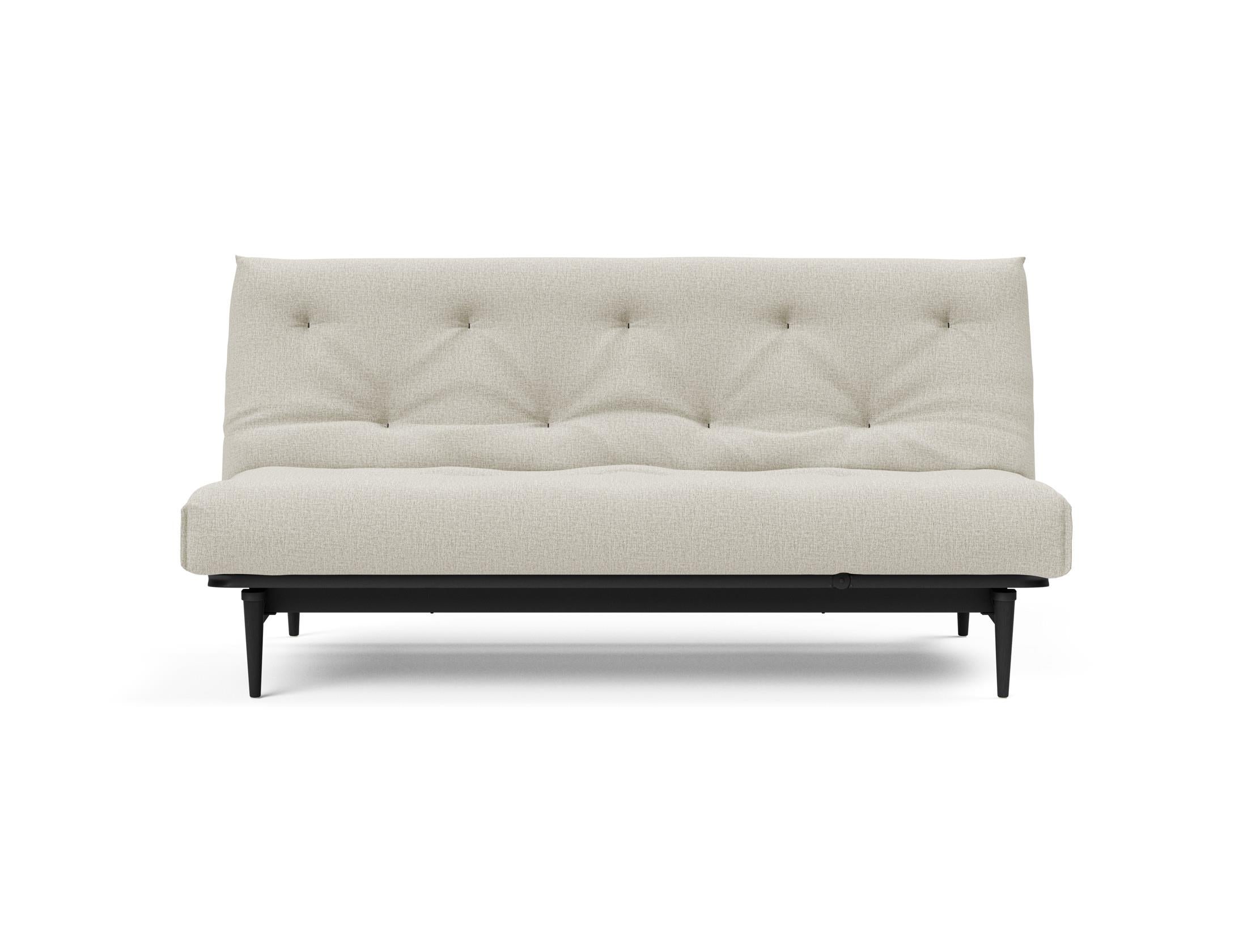 Erleben Sie das stilvolle Colpus Bettsofa 140 in Nordic Eiche schwarz von Innovation Living – ideal für gemütliche Nächte und elegantes Wohnen.