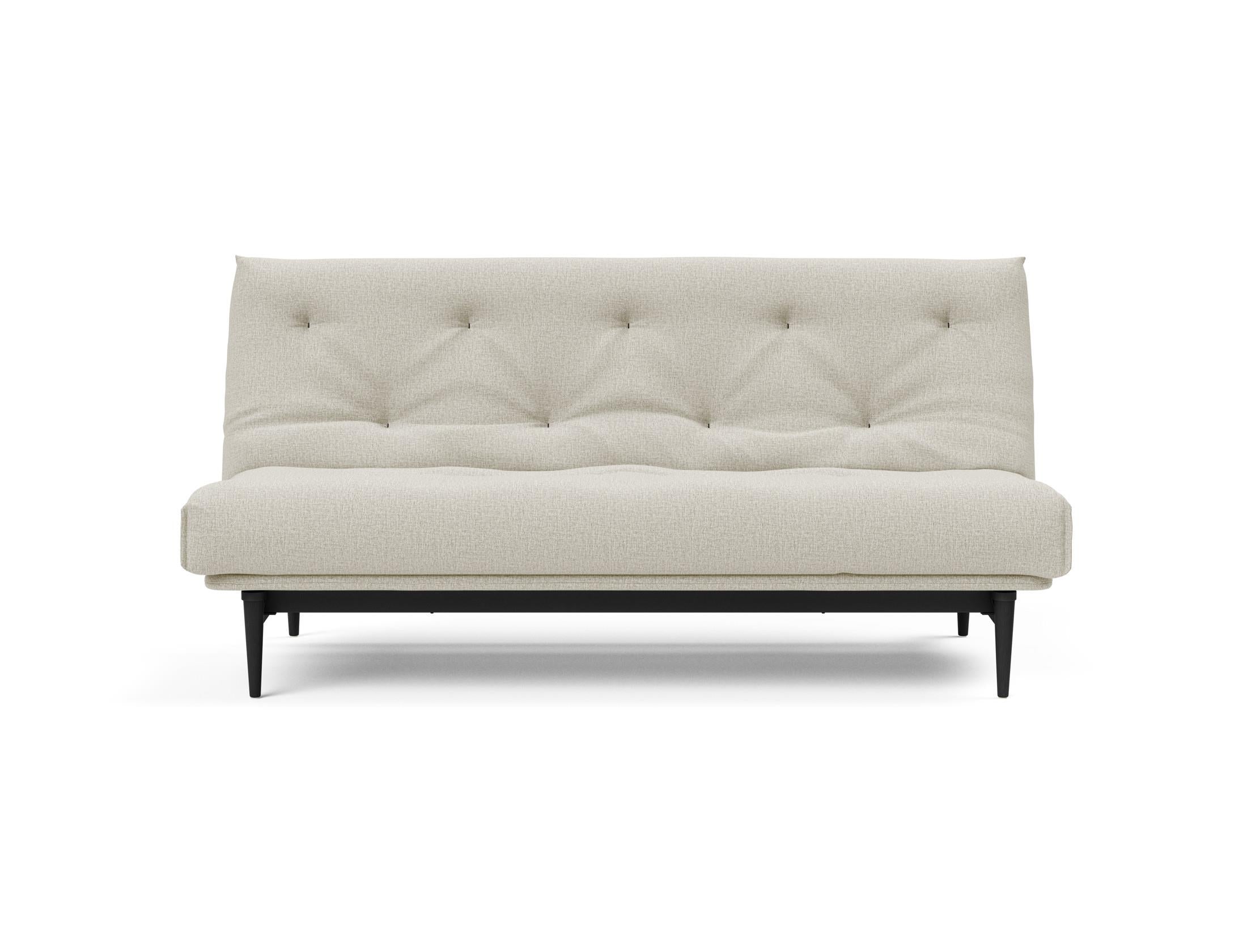 Erleben Sie das Colpus Bettsofa 140 in elegantem Nordic Eiche schwarz. Der Soft Spring Bezug vereint modernen Stil mit optimalem Sitzkomfort.