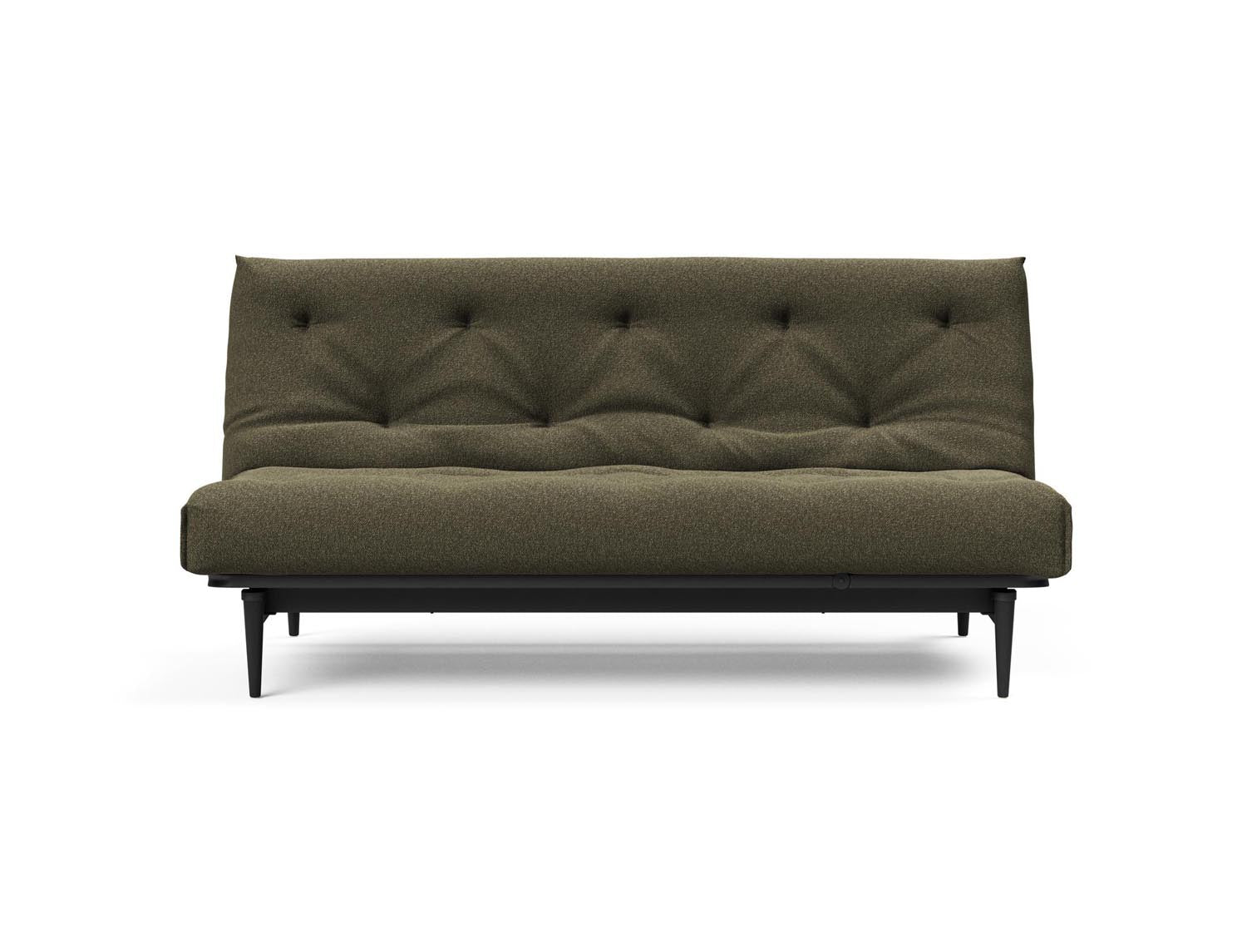 Erleben Sie das stilvolle Colpus Bettsofa 140 in Nordic Eiche schwarz von Innovation Living – ideal für gemütliche Nächte und elegantes Wohnen.