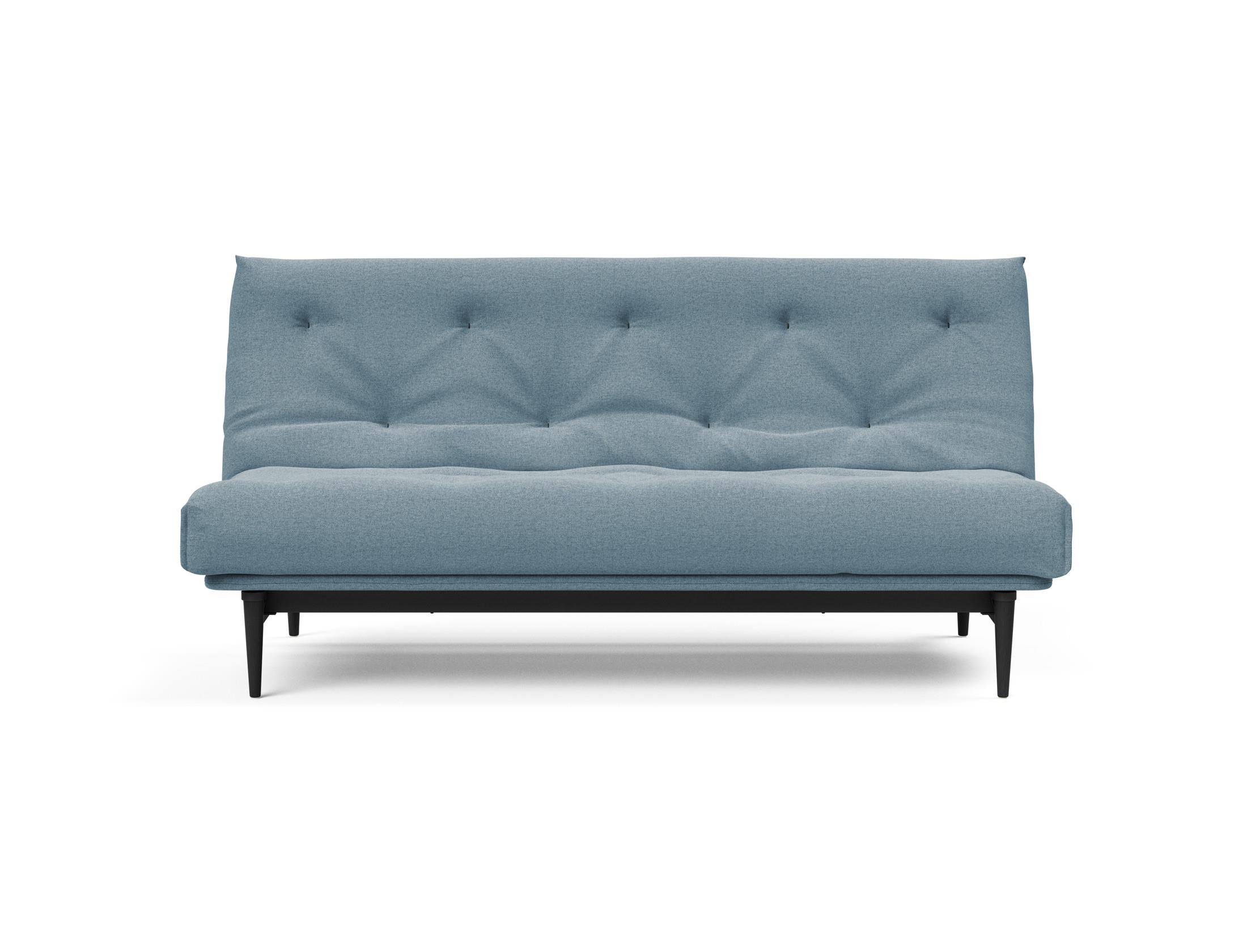 Stylisches Colpus Bettsofa in Nordic Eiche schwarz, 140 cm, ausgestattet mit einem komfortablen Soft Spring Bezug – ideal für entspannte Momente.