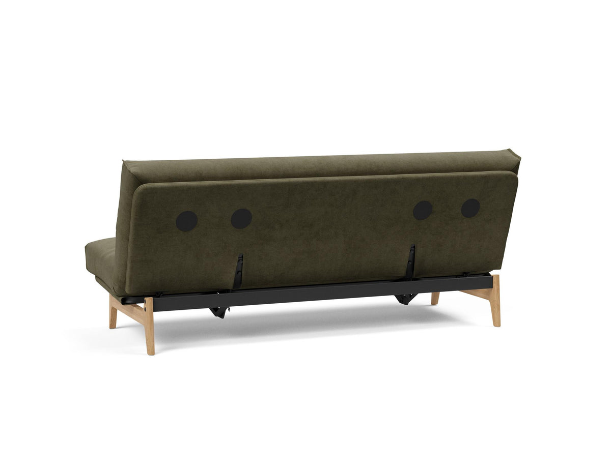 Aslak 120 Bettsofa Nordic Cover mit Gestellbezug Soft Spring in 316 Cordufine Pine Green präsentiert im Onlineshop von KAQTU Design AG. Bettsofa ist von Innovation Living