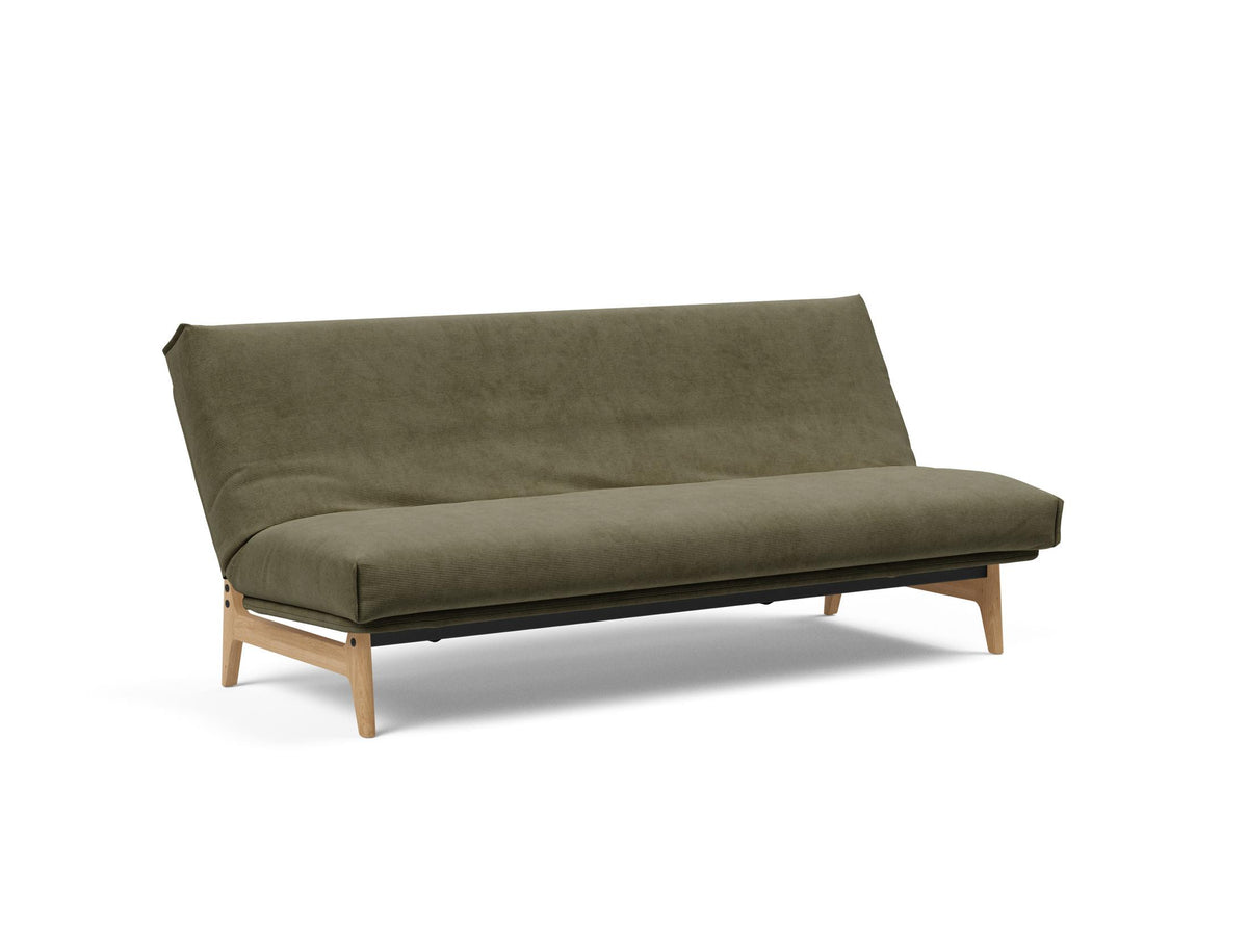 Aslak 120 Bettsofa Nordic Cover mit Gestellbezug Soft Spring in 316 Cordufine Pine Green präsentiert im Onlineshop von KAQTU Design AG. Bettsofa ist von Innovation Living