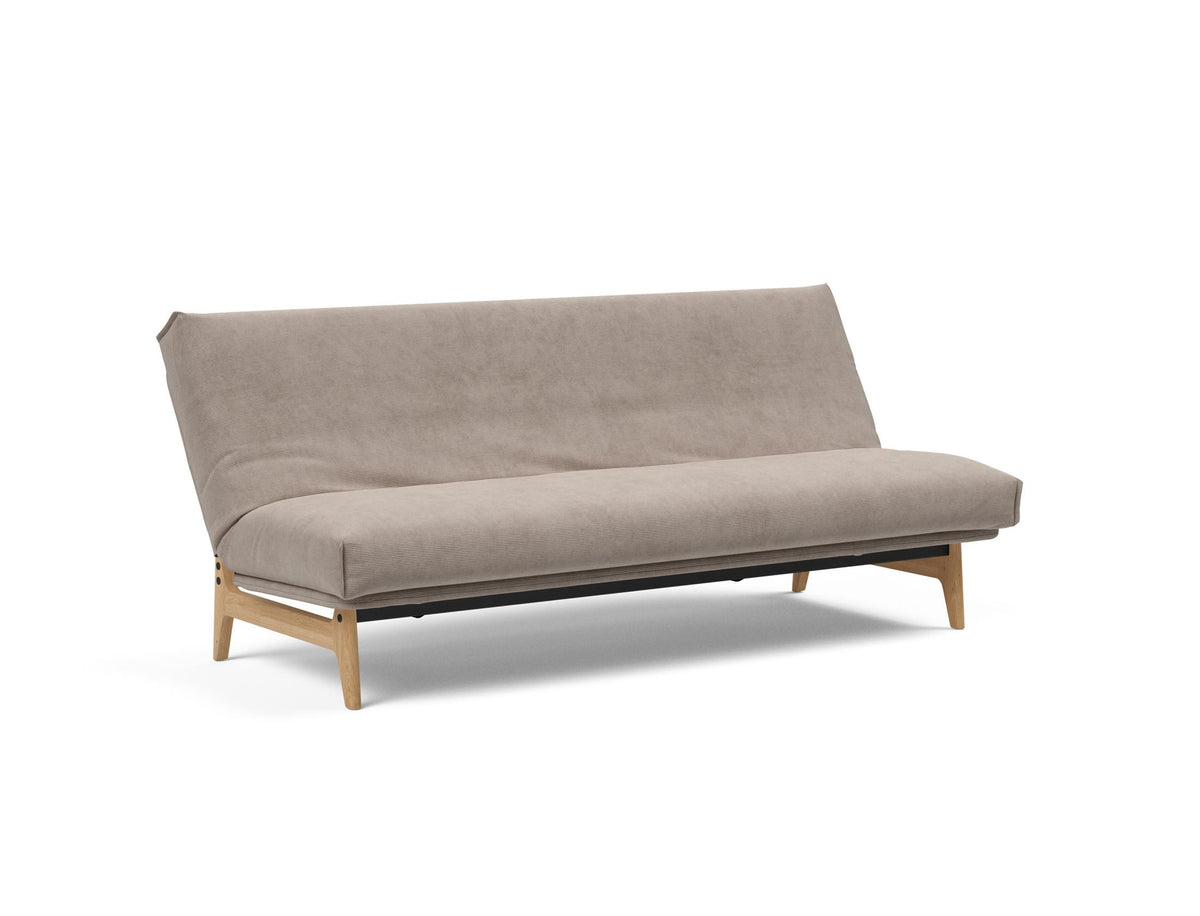 Aslak 120 Bettsofa Nordic Cover mit Gestellbezug Soft Spring in 318 Cordufine Beige präsentiert im Onlineshop von KAQTU Design AG. Bettsofa ist von Innovation Living