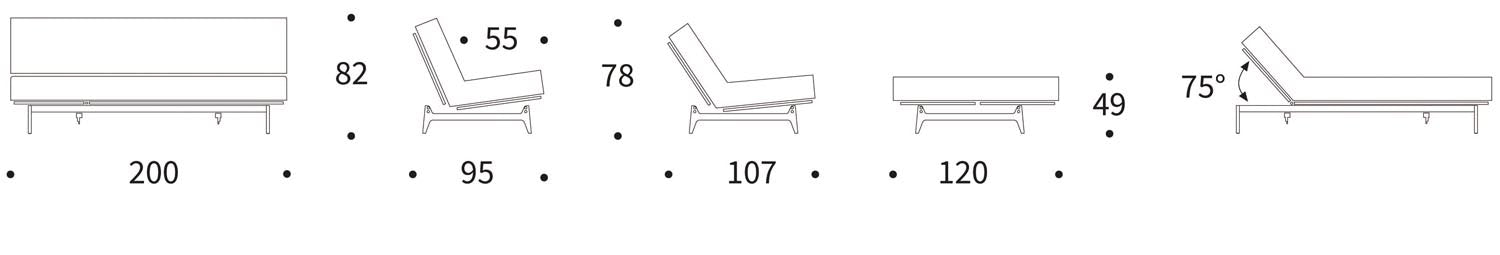Aslak 120 Bettsofa Nordic Cover: Modernes Design mit Soft Spring Federung, ideal für gemütliche Nächte und stilvolle Wohnräume.