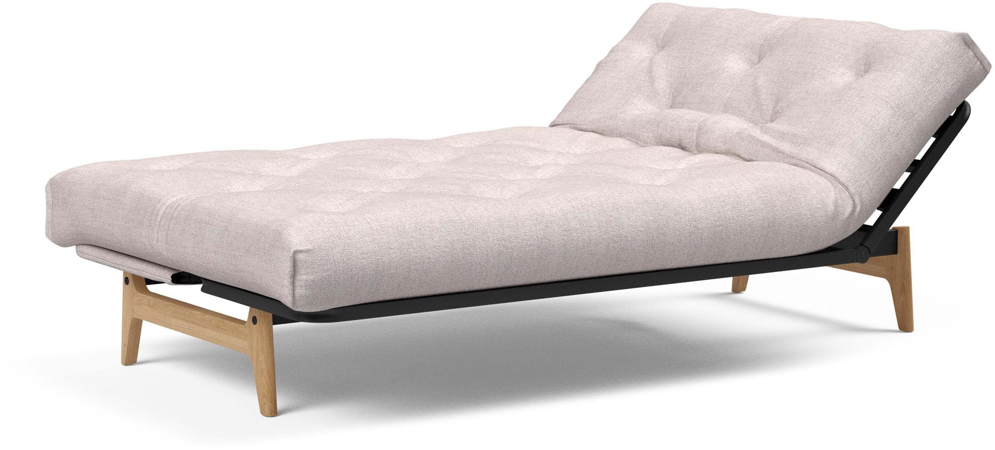 Erleben Sie das Aslak 120 Bettsofa Nordic Classic von Innovation Living: elegantes skandinavisches Design, ideal für kleine Räume und gemütliche Nächte.