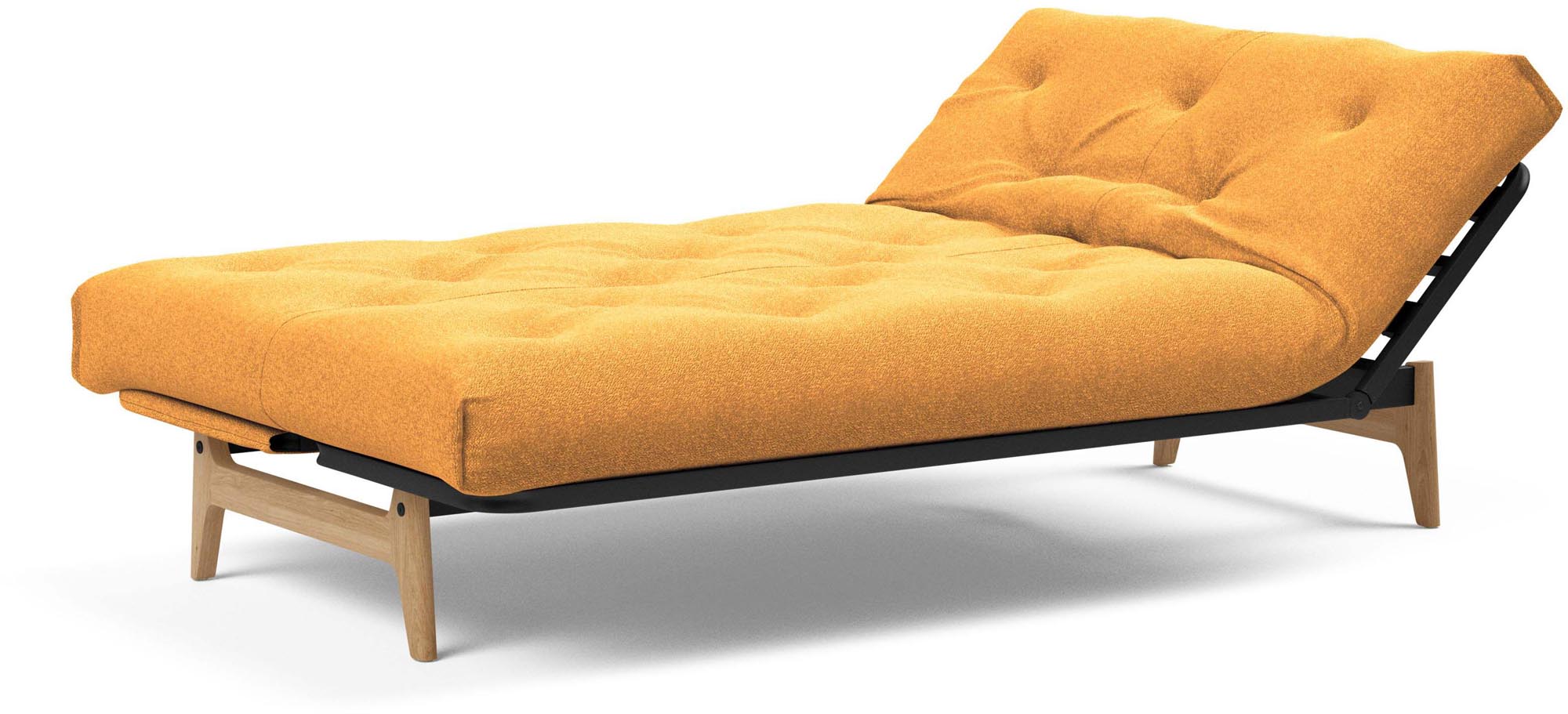 Erleben Sie das Aslak 120 Bettsofa Nordic Classic von Innovation Living: elegantes skandinavisches Design, ideal für kleine Räume und gemütliche Nächte.