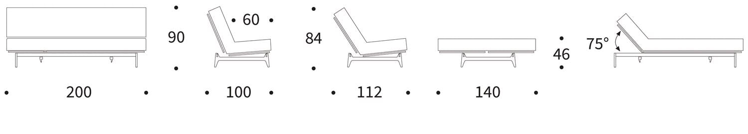 Entdecken Sie das Aslak 140 Bettsofa Nordic von Innovation Living – stilvolles Design trifft auf vielseitige Nutzung für Ihr Zuhause.