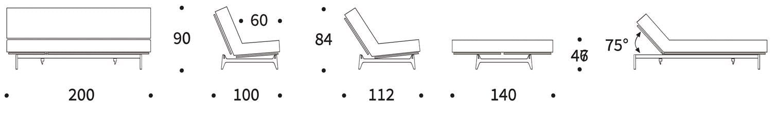 Entdecken Sie das Aslak 140 Bettsofa von Innovation Living – stilvolles skandinavisches Design, vielseitig und mit langlebigem Nordic Cover aus Latex.