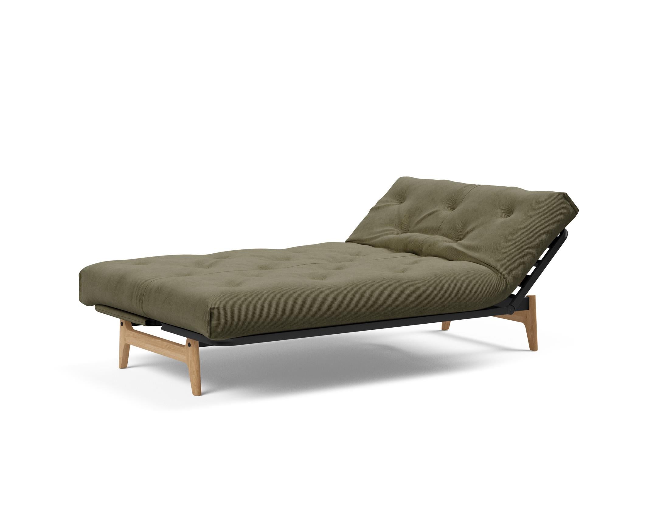 Aslak 120 Bettsofa Nordic: Elegantes Sofa mit Soft Spring Bezug, ideal für gemütliche Nächte und stilvolle Wohnräume.