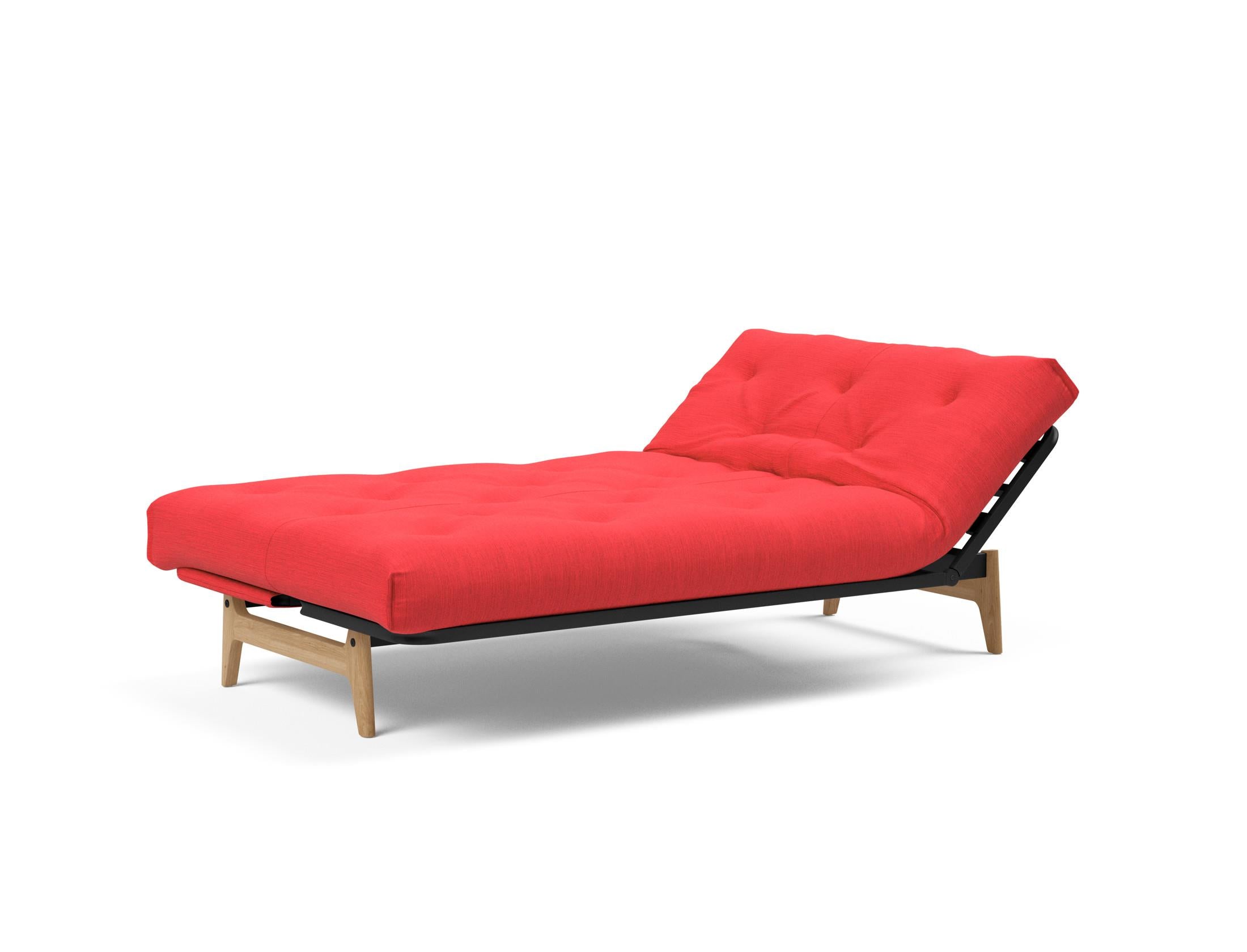Aslak 120 Bettsofa Nordic: Elegantes Sofa mit Soft Spring Bezug, ideal für gemütliche Nächte und stilvolle Wohnräume.
