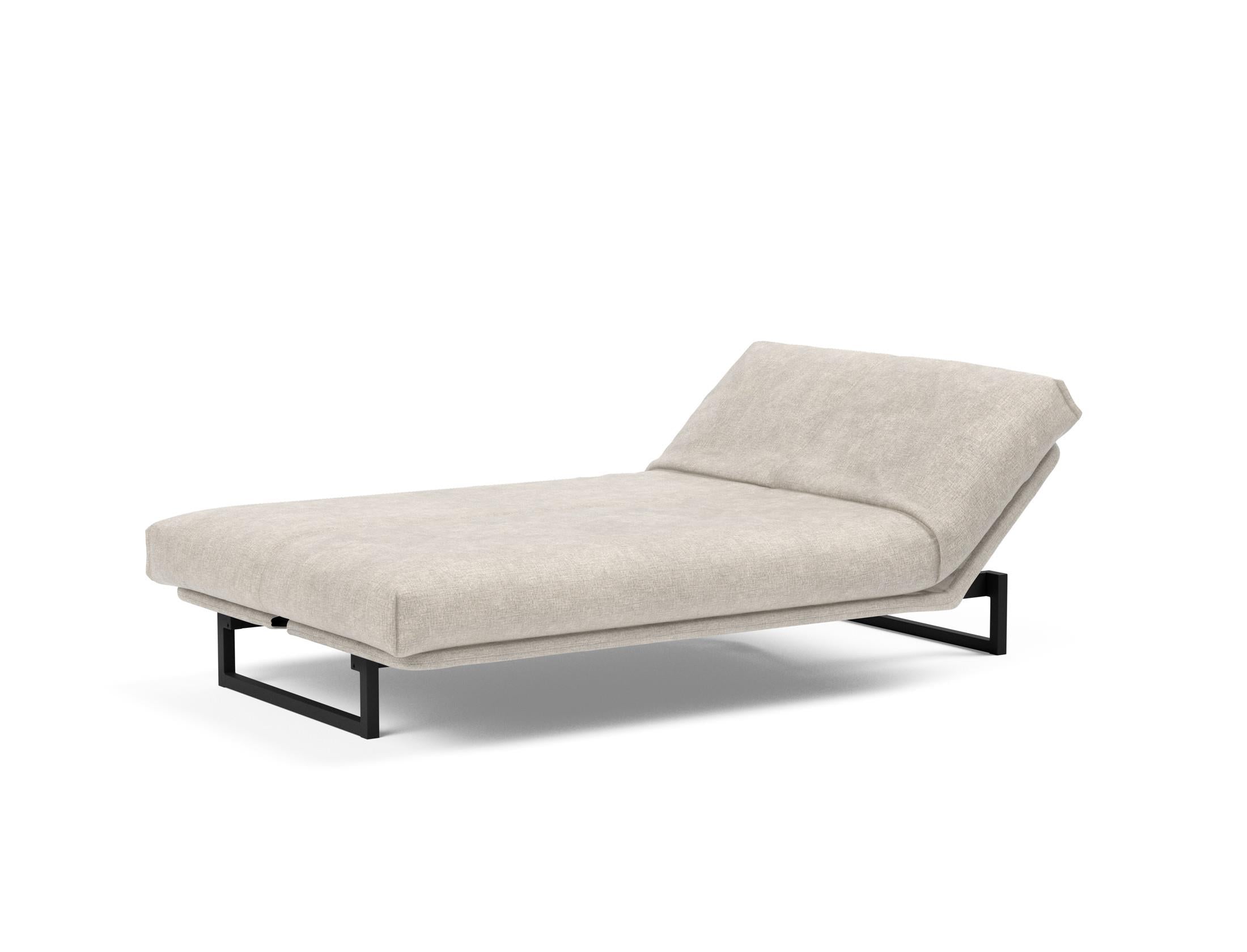 Fraction 120 Bettsofa Nordic Cover: modernes, multifunktionales Sofa mit komfortabler Soft Spring-Matratze, ideal für kleine Räume und Übernachtungsgäste.