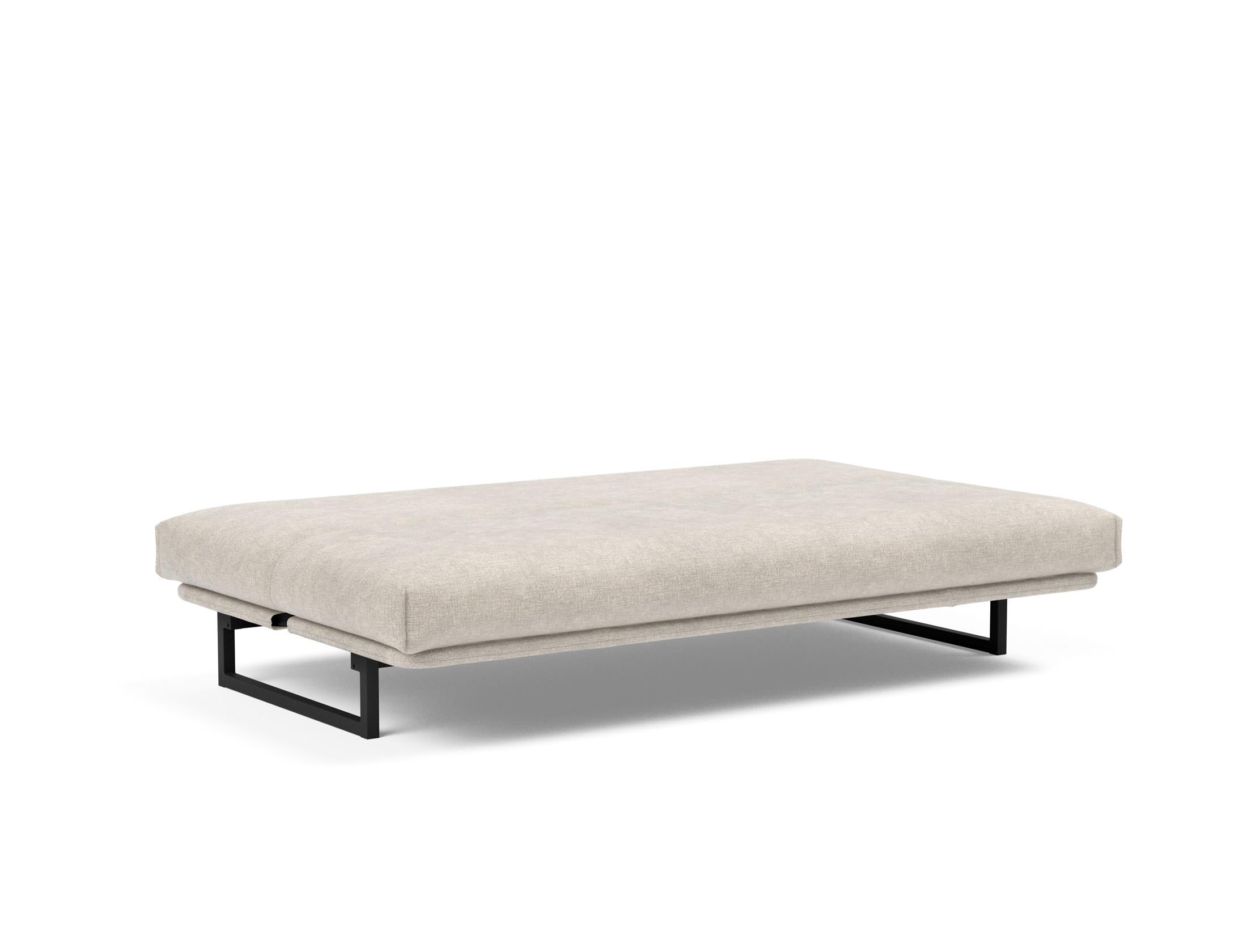 Fraction 120 Bettsofa Nordic Cover: stilvolles, platzsparendes Sofa mit bequemer Soft Spring-Matratze, perfekt für Gäste und kleine Wohnungen.