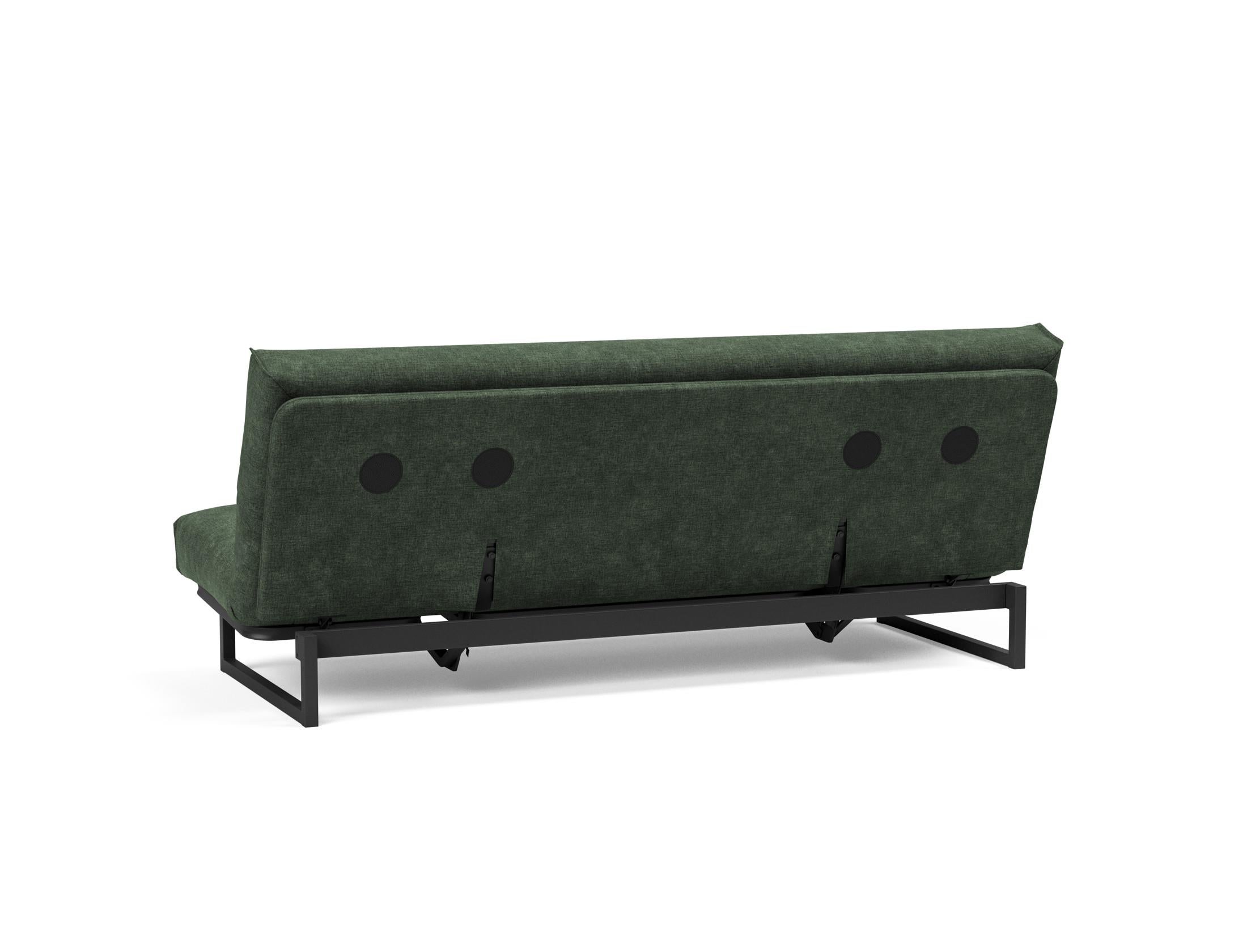 Fraction 120 Bettsofa Nordic Cover: modernes, multifunktionales Sofa mit komfortabler Soft Spring-Matratze, ideal für kleine Räume und Übernachtungsgäste.