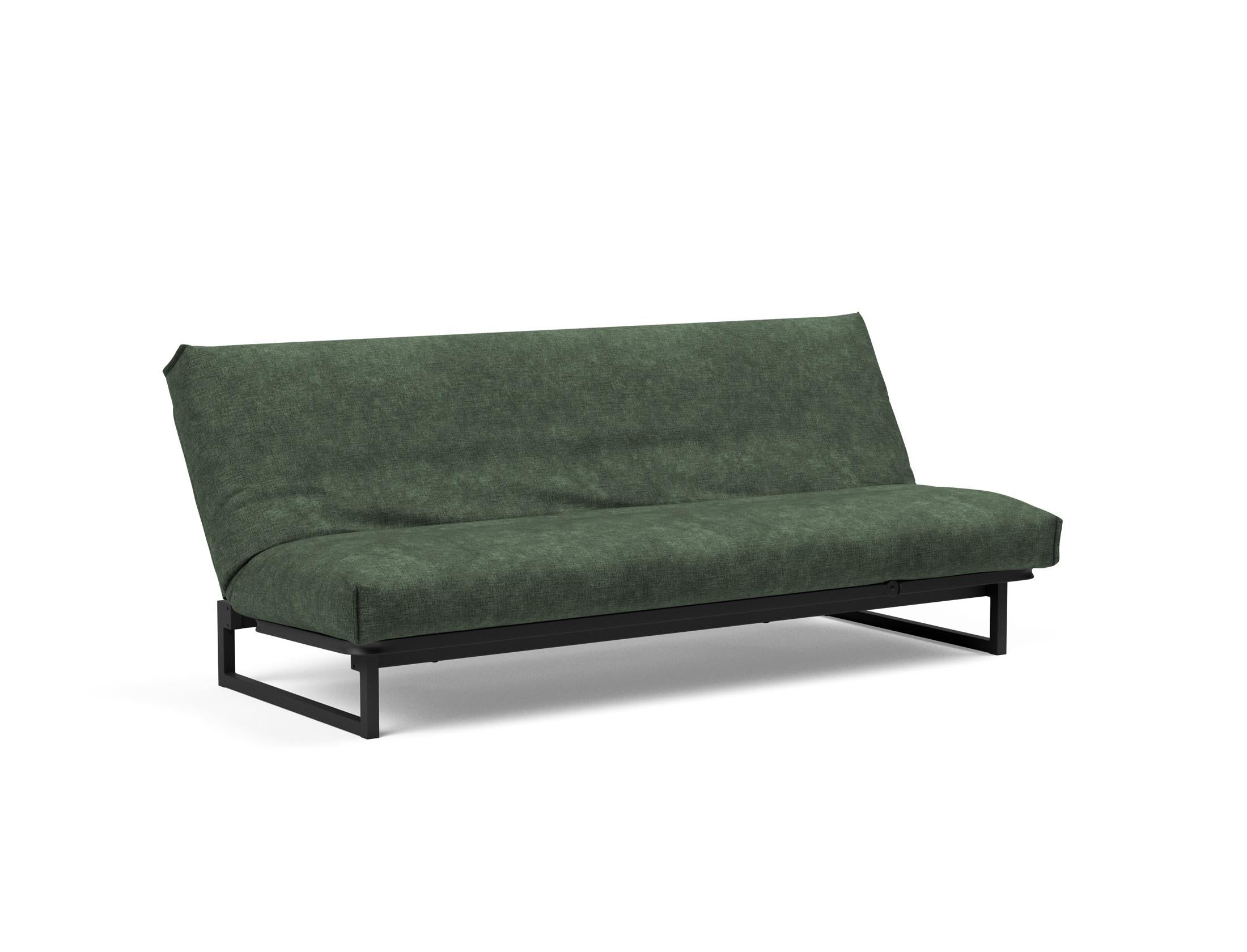 Fraction 120 Bettsofa Nordic Cover: stilvolles, platzsparendes Sofa mit bequemer Soft Spring-Matratze, perfekt für Gäste und kleine Wohnungen.