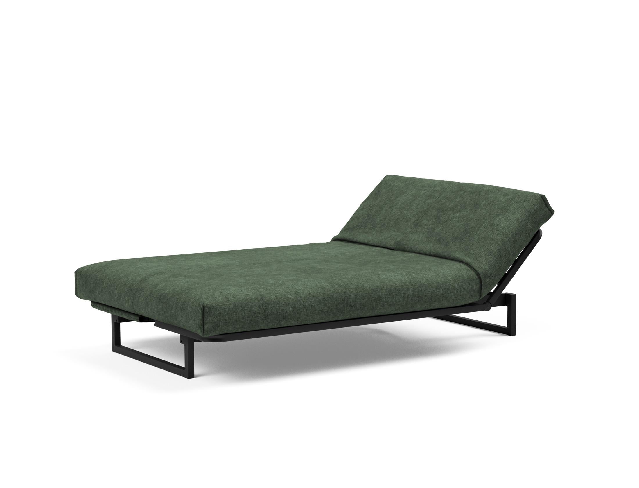 Fraction 120 Bettsofa Nordic Cover: modernes, multifunktionales Sofa mit komfortabler Soft Spring-Matratze, ideal für kleine Räume und Übernachtungsgäste.