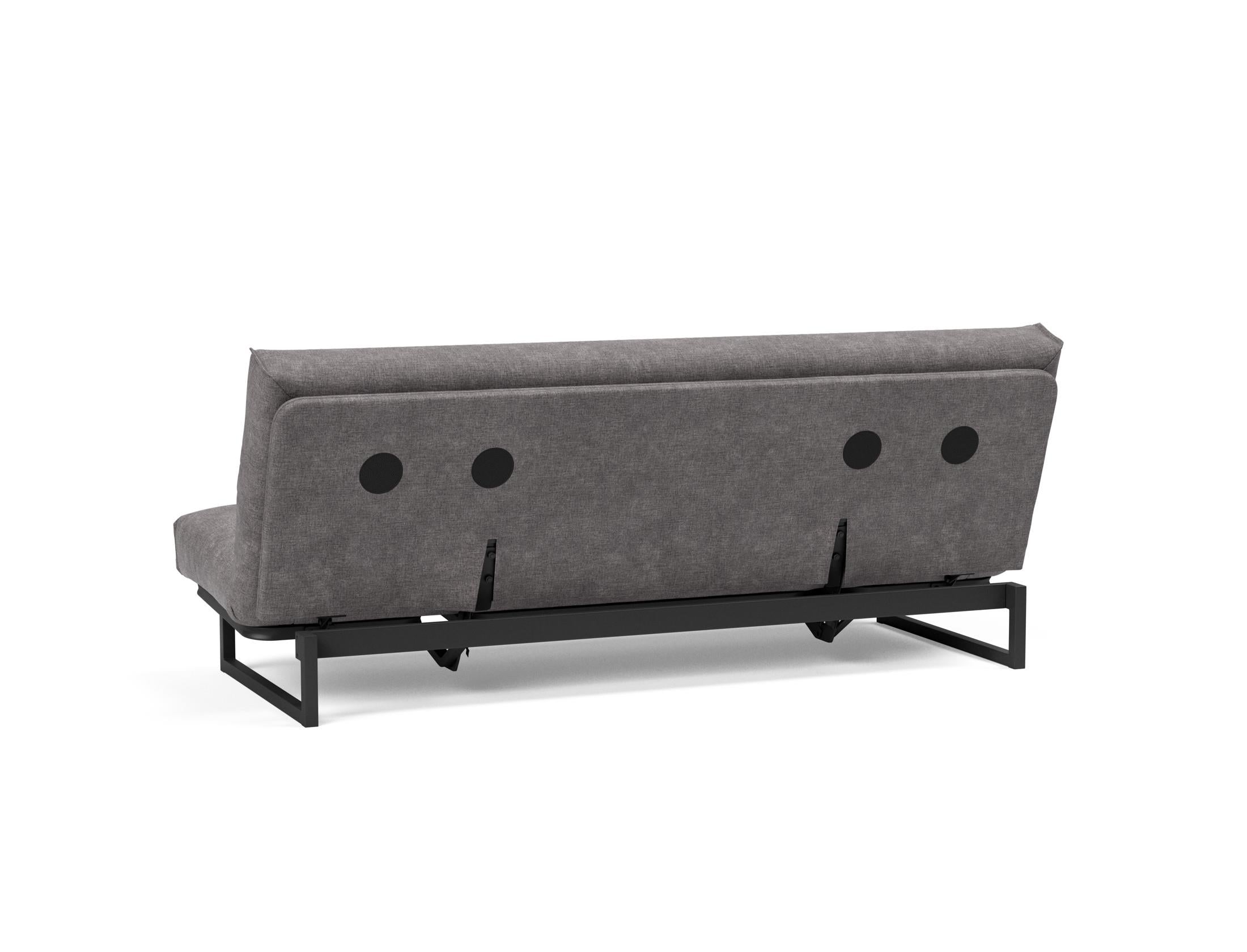 Fraction 120 Bettsofa Nordic Cover: modernes, multifunktionales Sofa mit komfortabler Soft Spring-Matratze, ideal für kleine Räume und Übernachtungsgäste.