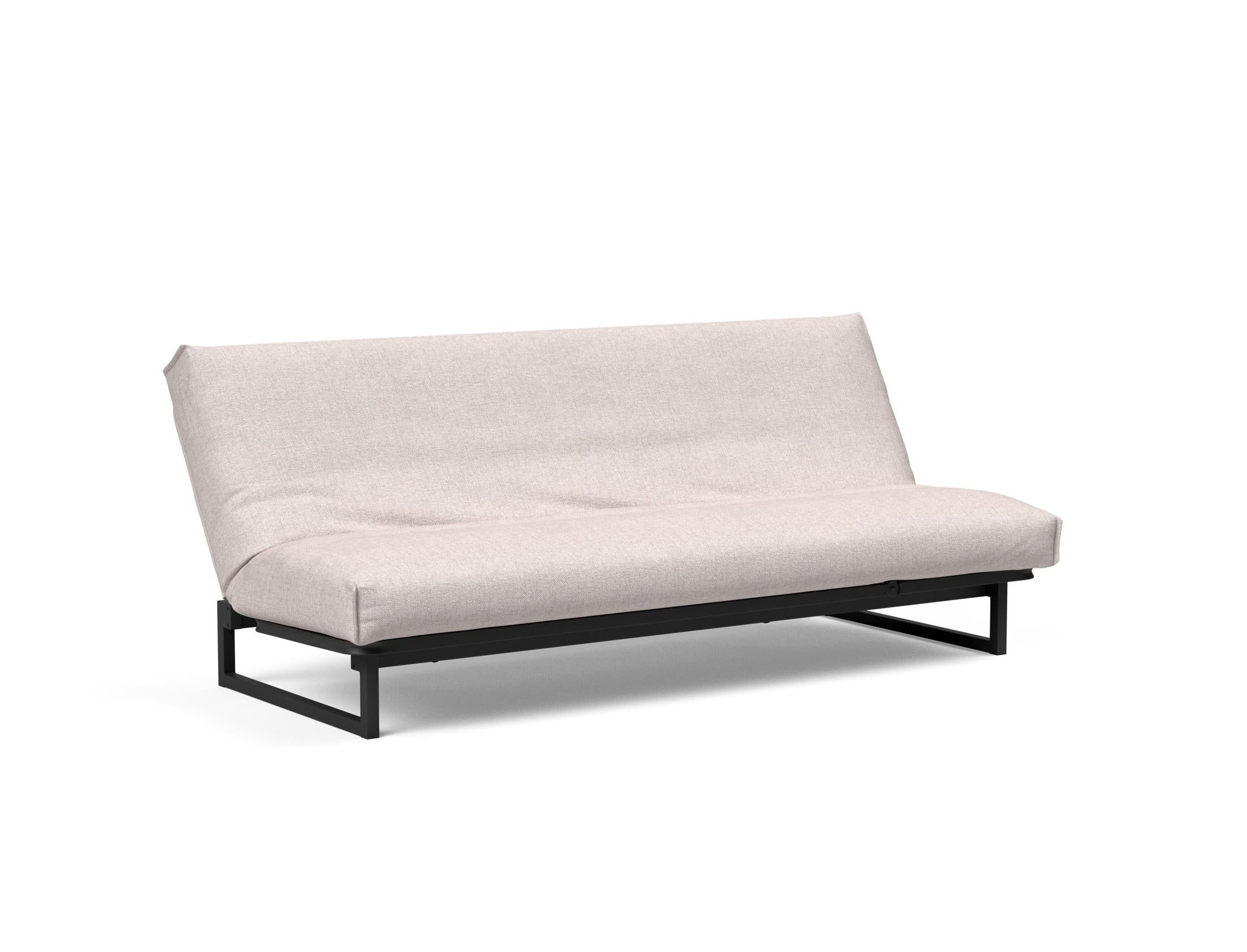 Fraction 120 Bettsofa Nordic Cover: modernes, multifunktionales Sofa mit komfortabler Soft Spring-Matratze, ideal für kleine Räume und Übernachtungsgäste.