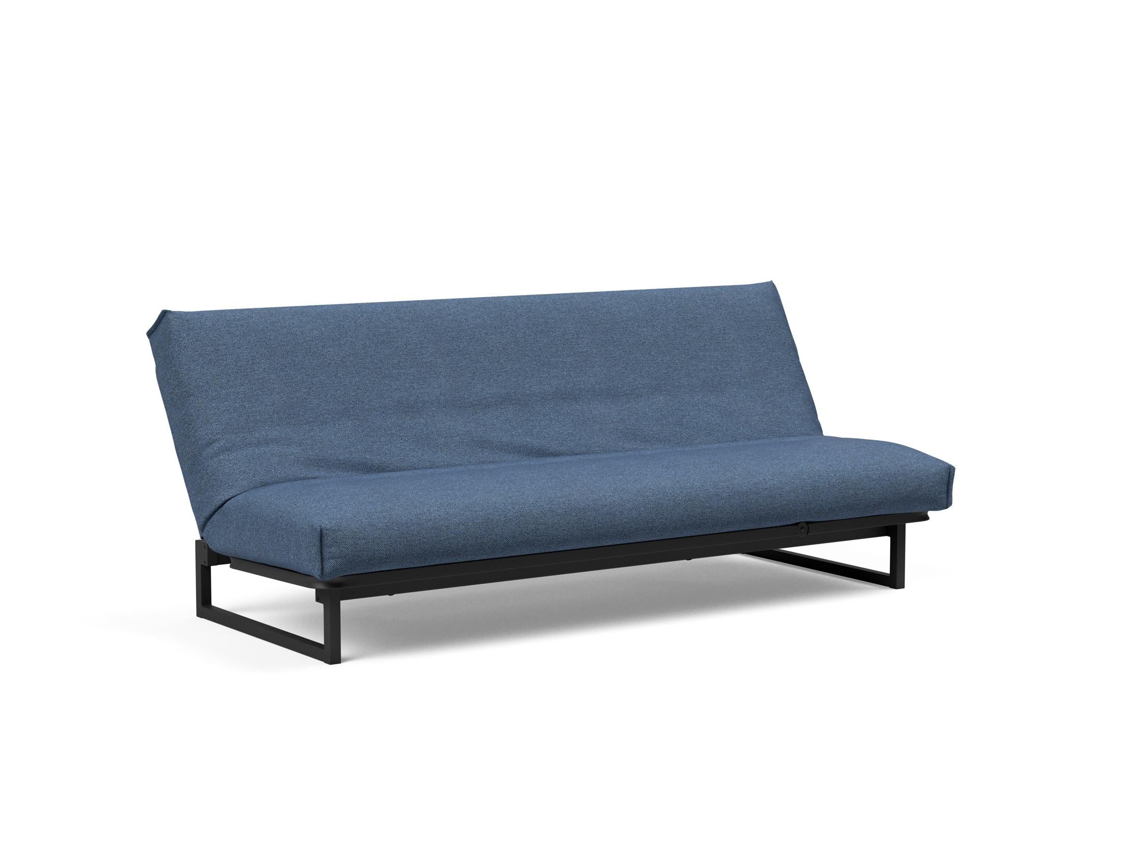 Fraction 120 Bettsofa Nordic Cover: modernes, multifunktionales Sofa mit komfortabler Soft Spring-Matratze, ideal für kleine Räume und Übernachtungsgäste.