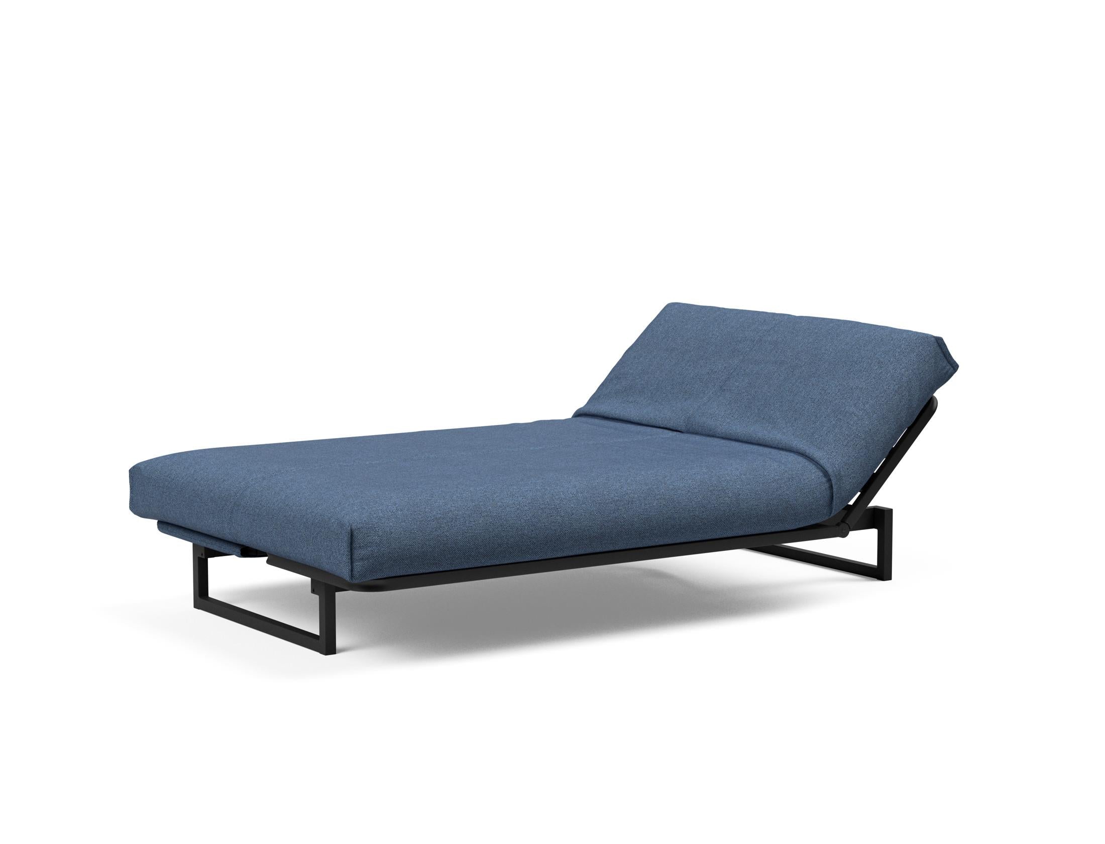 Fraction 120 Bettsofa Nordic Cover: stilvolles, platzsparendes Sofa mit bequemer Soft Spring-Matratze, perfekt für Gäste und kleine Wohnungen.