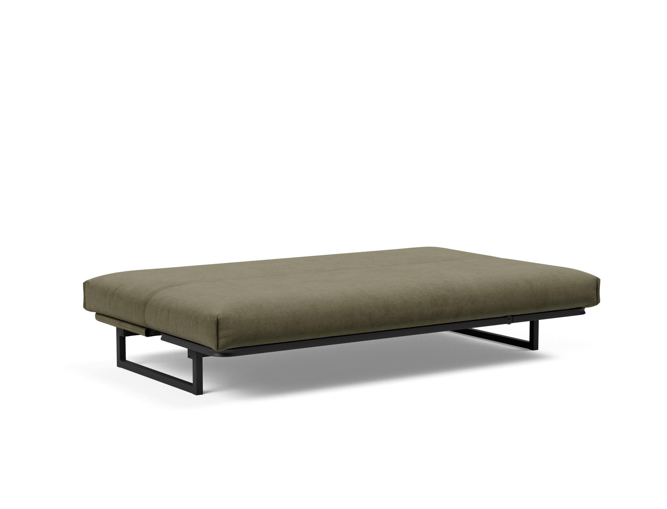Fraction 120 Bettsofa Nordic Cover: stilvolles, platzsparendes Sofa mit bequemer Soft Spring-Matratze, perfekt für Gäste und kleine Wohnungen.