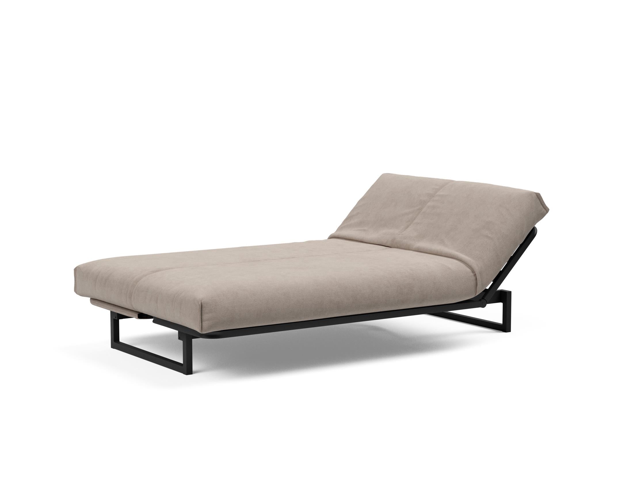 Fraction 120 Bettsofa Nordic Cover: modernes, multifunktionales Sofa mit komfortabler Soft Spring-Matratze, ideal für kleine Räume und Übernachtungsgäste.