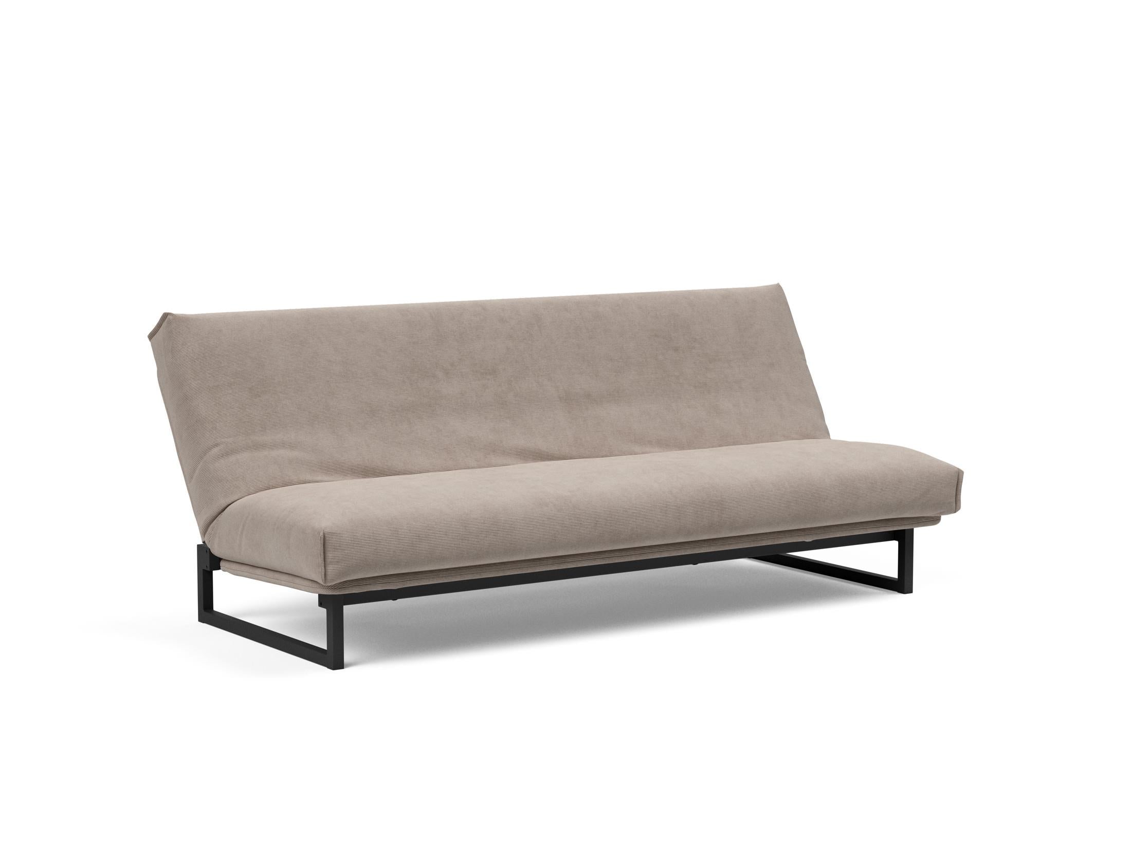Fraction 120 Bettsofa Nordic Cover: Elegantes Schlafsofa mit weichem Soft Spring Bezug. Perfekt für gemütliche Nächte und modernes Design.